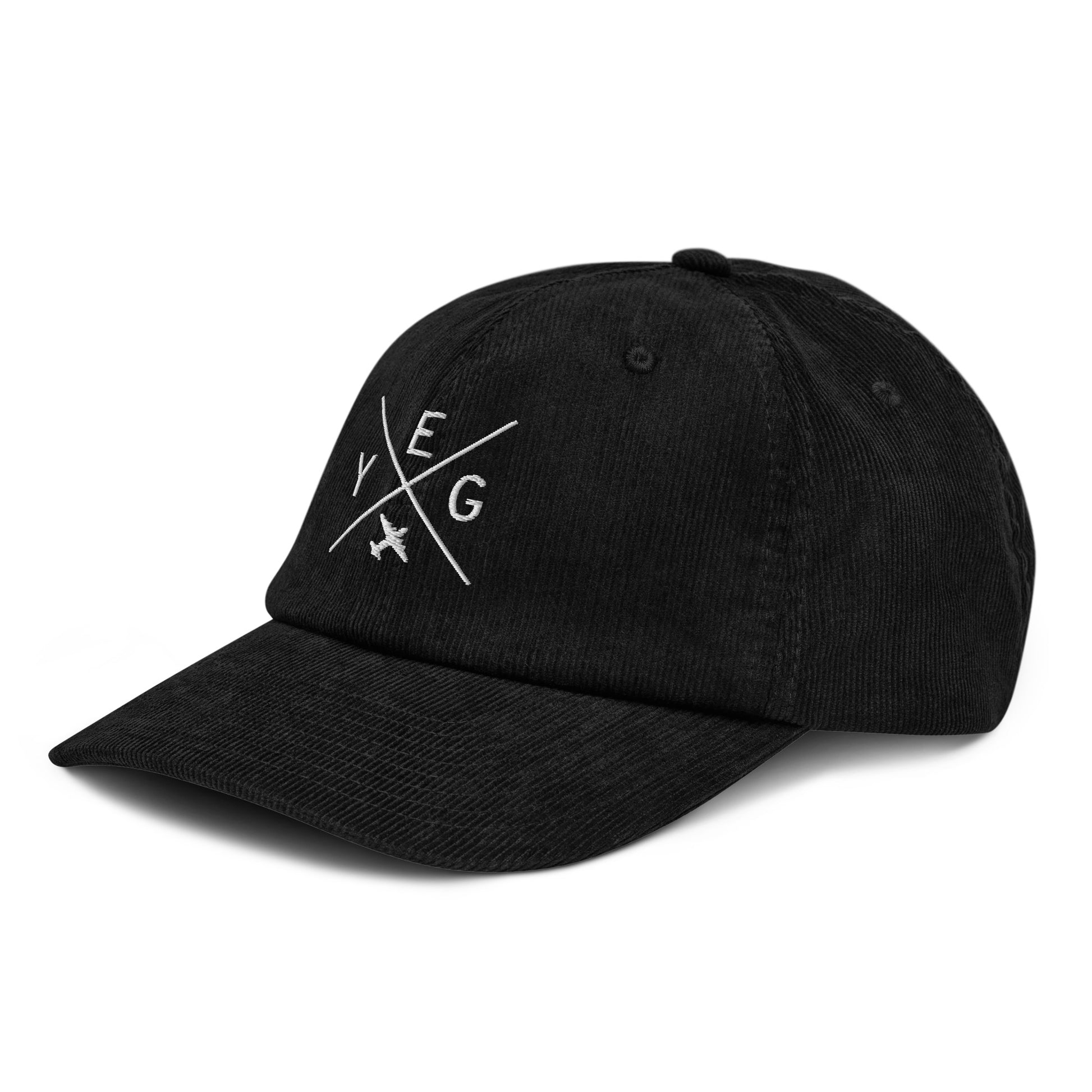 Crossed-X Corduroy Hat - White • YEG Edmonton • YHM Designs - Image 14