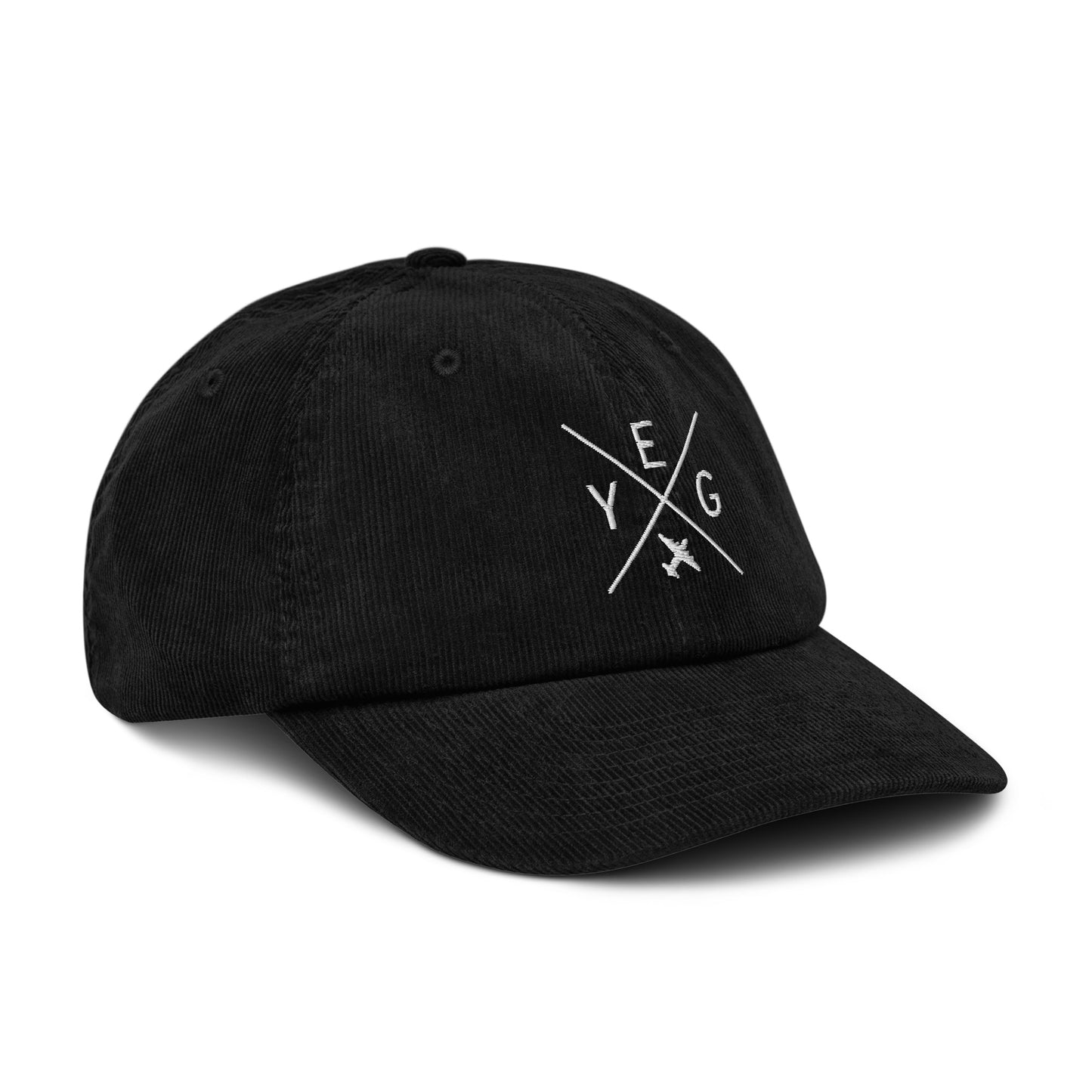 Crossed-X Corduroy Hat - White • YEG Edmonton • YHM Designs - Image 15