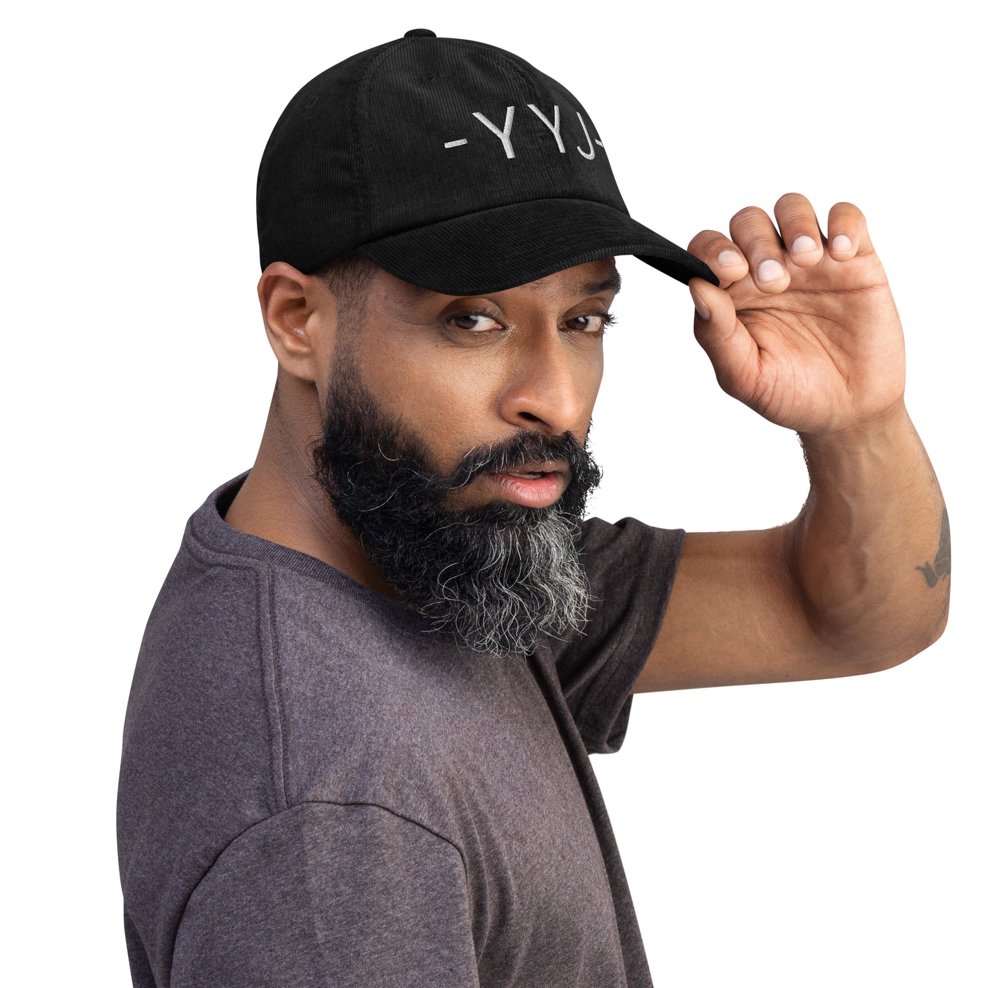 Souvenir Corduroy Hat - White • YYJ Victoria • YHM Designs - Image 04