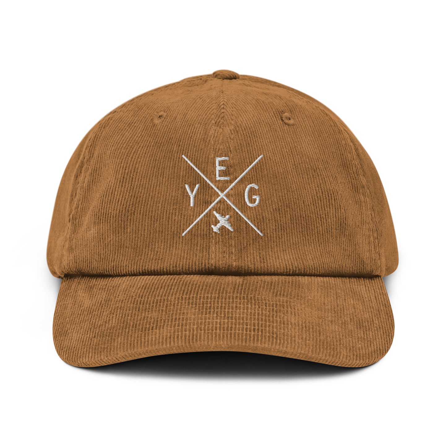 Crossed-X Corduroy Hat - White • YEG Edmonton • YHM Designs - Image 21