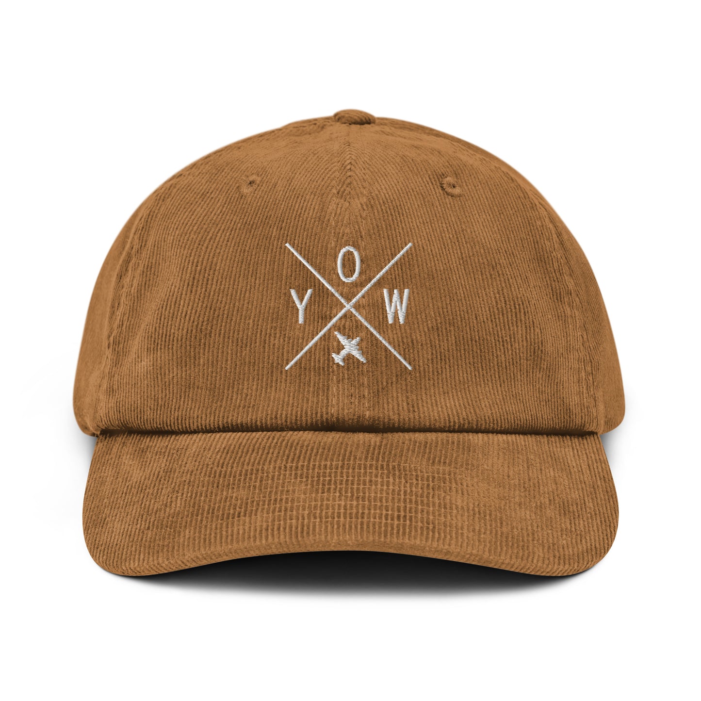 Crossed-X Corduroy Hat - White • YOW Ottawa • YHM Designs - Image 21