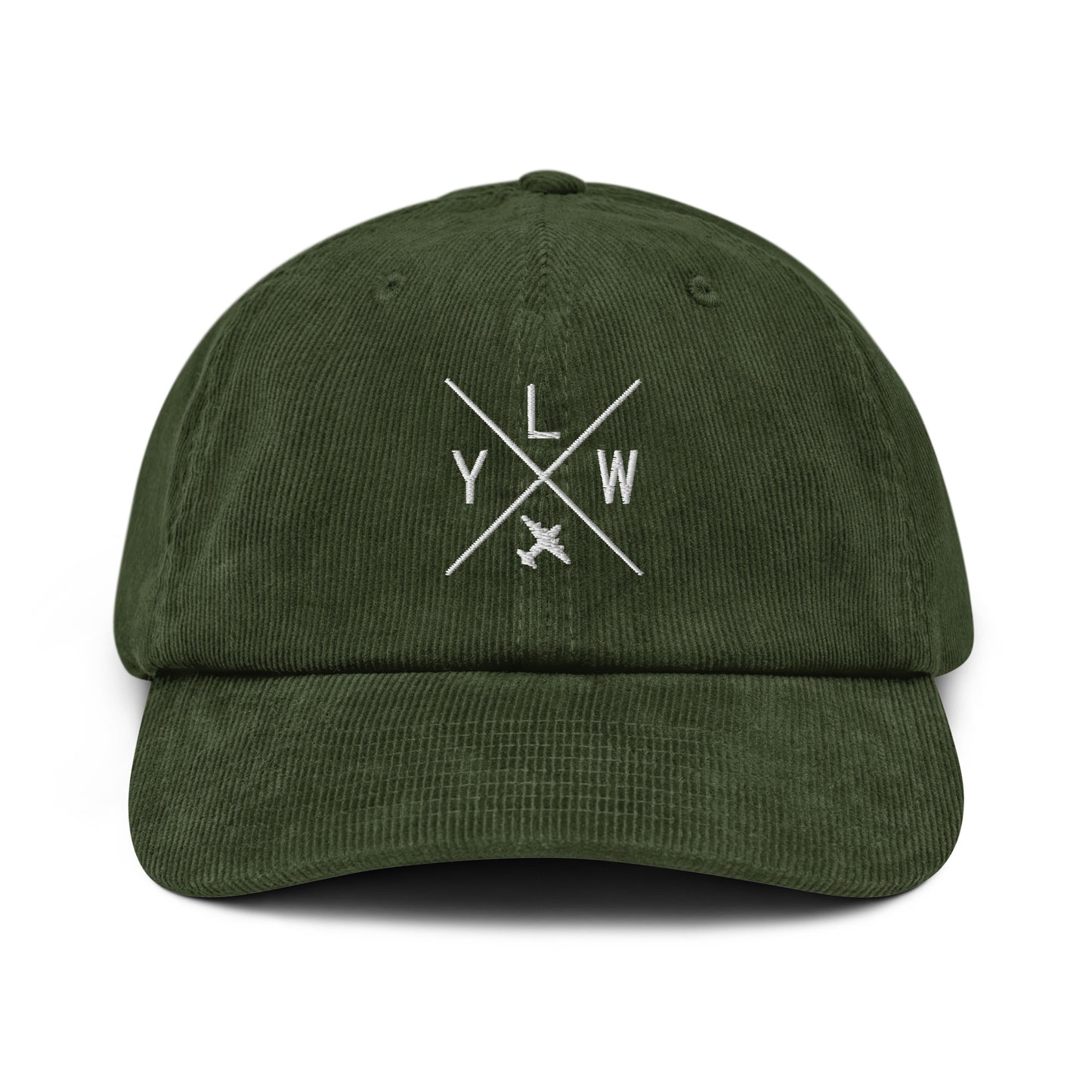 Crossed-X Corduroy Hat - White • YLW Kelowna • YHM Designs - Image 19