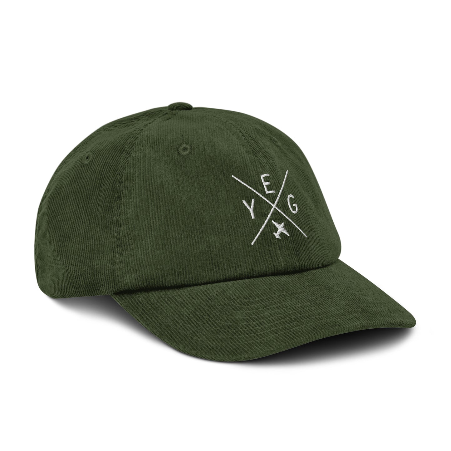 Crossed-X Corduroy Hat - White • YEG Edmonton • YHM Designs - Image 20