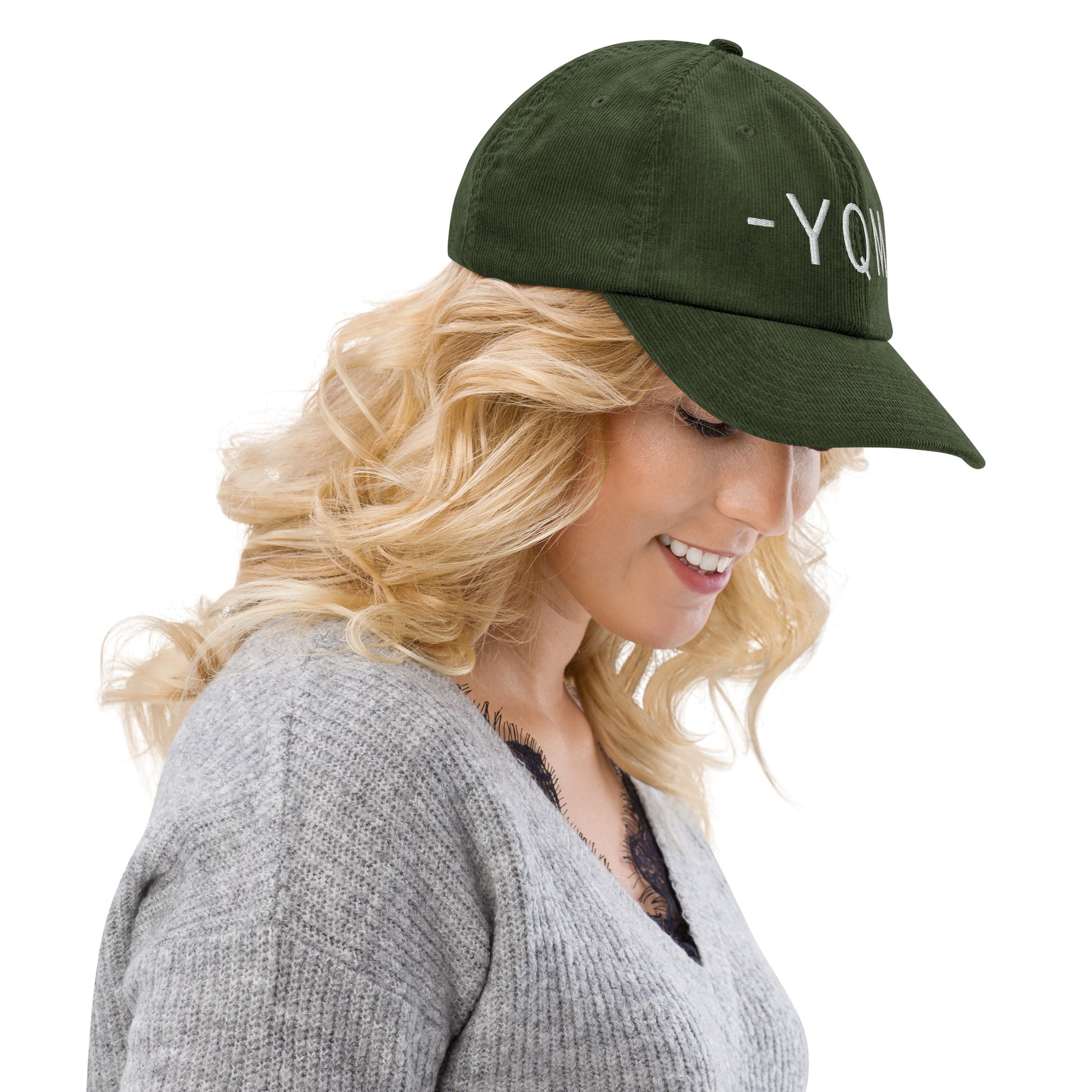 Souvenir Corduroy Hat - White • YQM Moncton • YHM Designs - Image 10