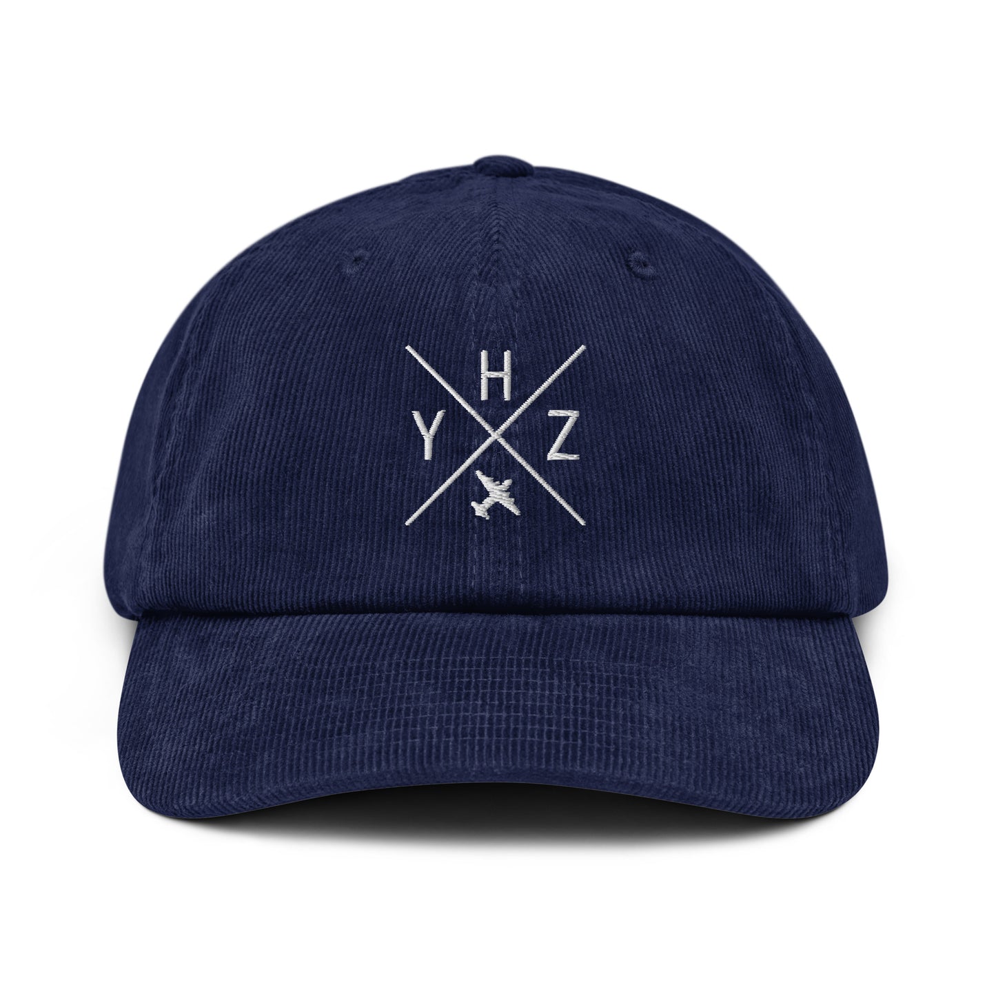 Crossed-X Corduroy Hat - White • YHZ Halifax • YHM Designs - Image 16