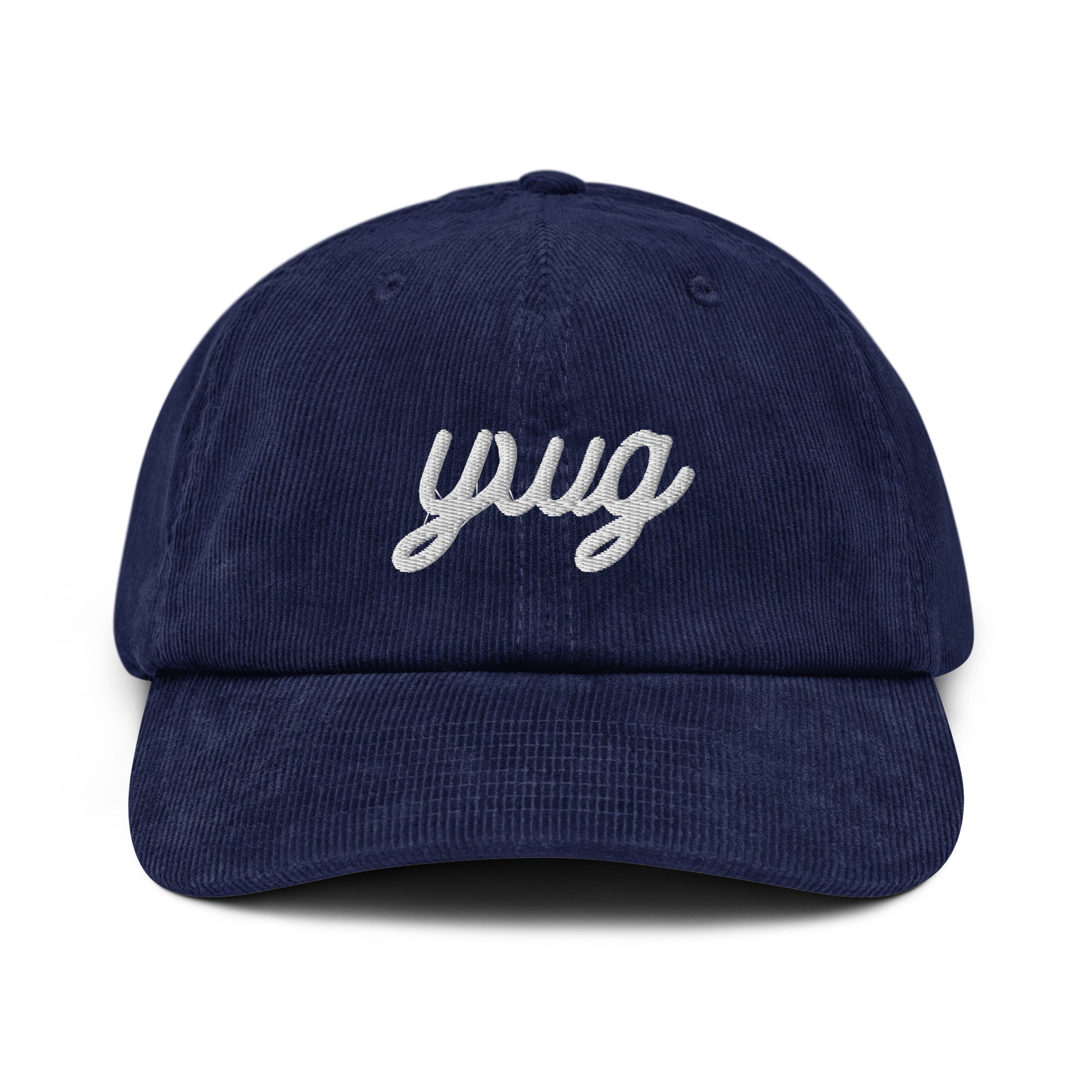 Vintage Script Corduroy Hat - White • YWG Winnipeg • YHM Designs - Image 16