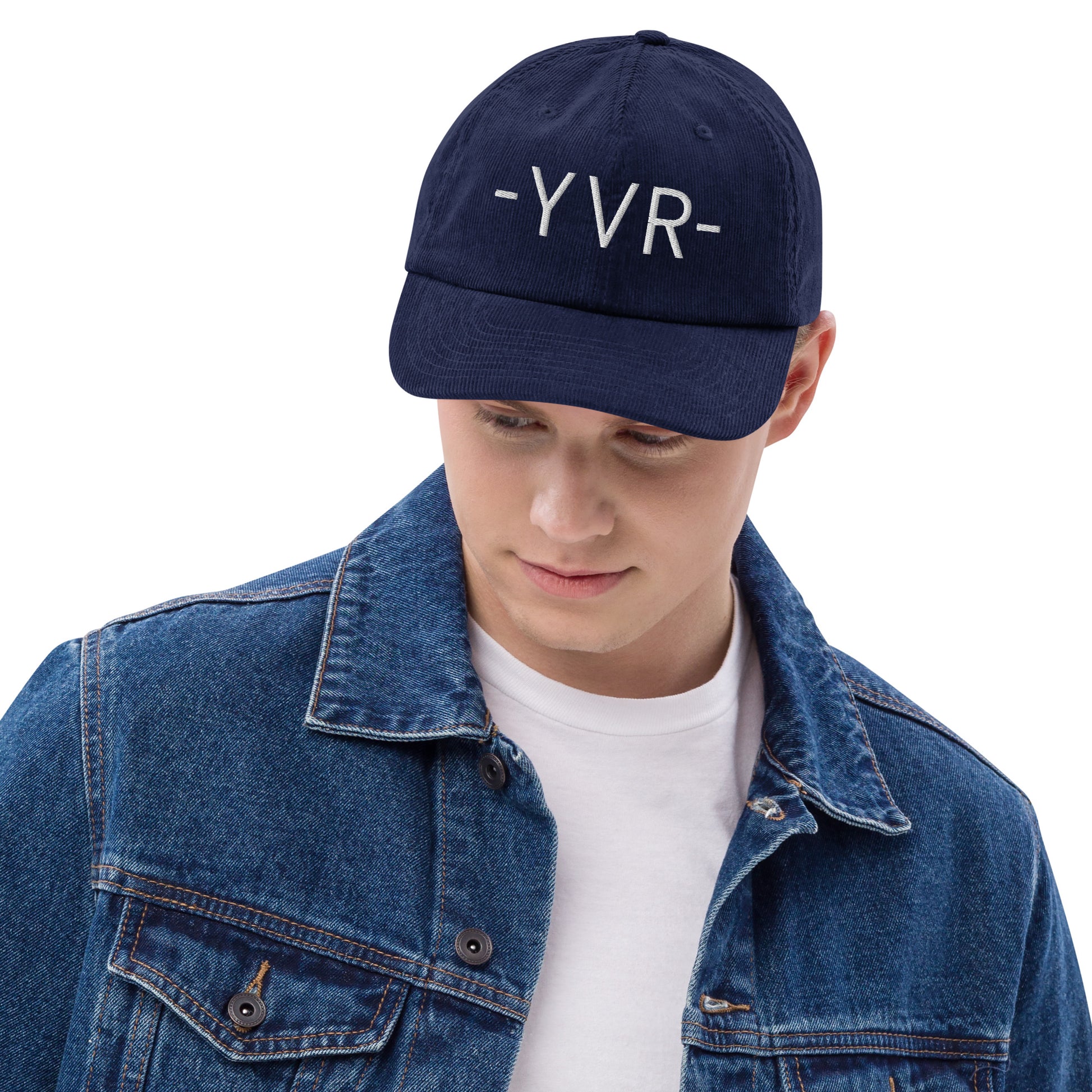 Souvenir Corduroy Hat - White • YVR Vancouver • YHM Designs - Image 05