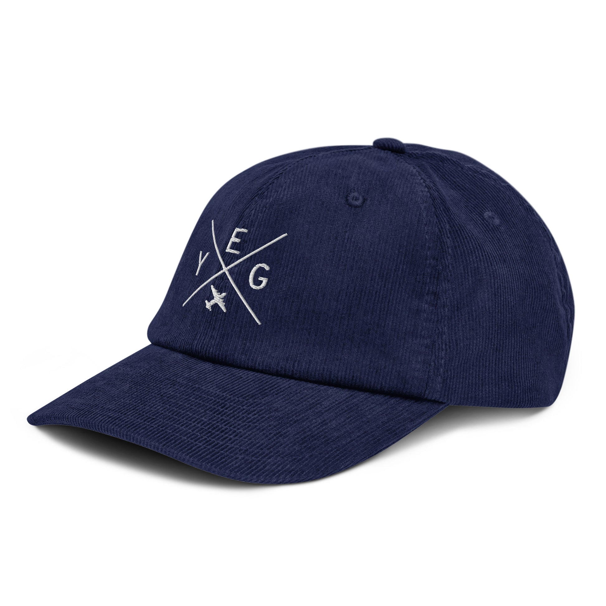 Crossed-X Corduroy Hat - White • YEG Edmonton • YHM Designs - Image 17