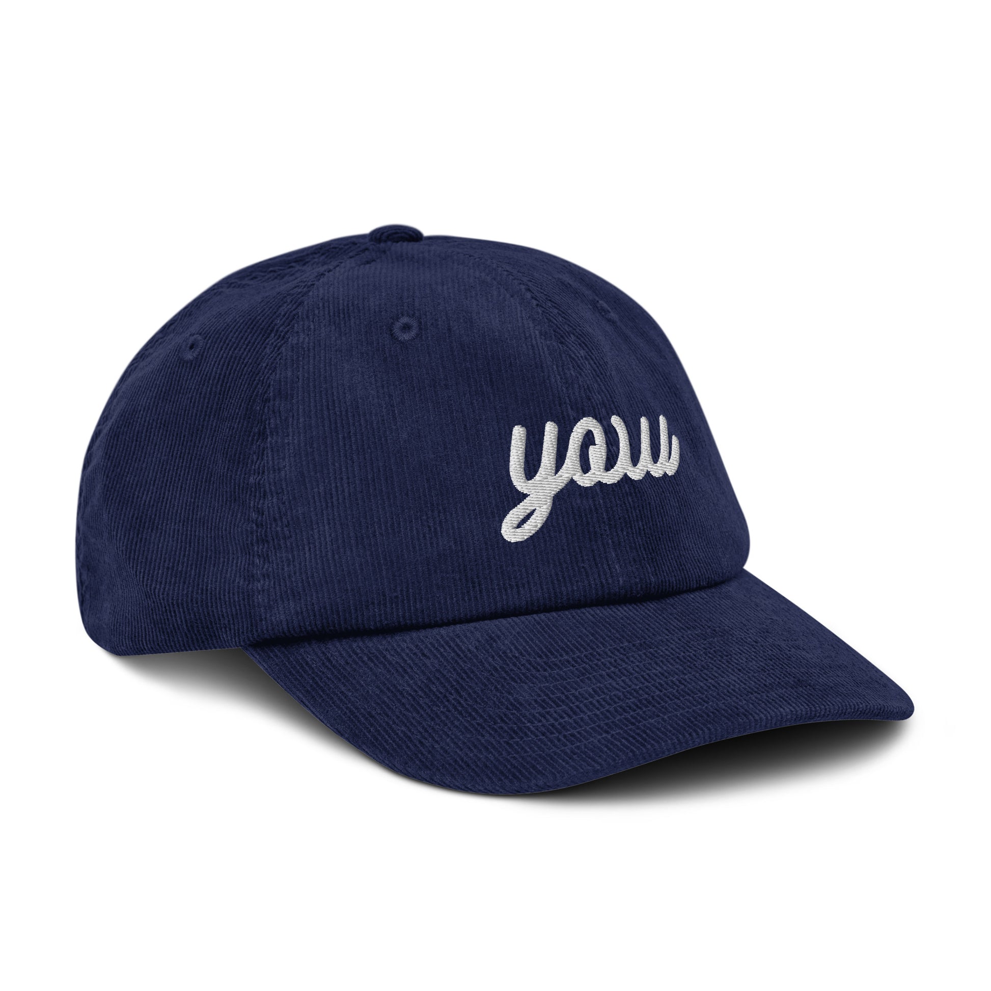 Vintage Script Corduroy Hat White • YOW Ottawa • YHM Designs