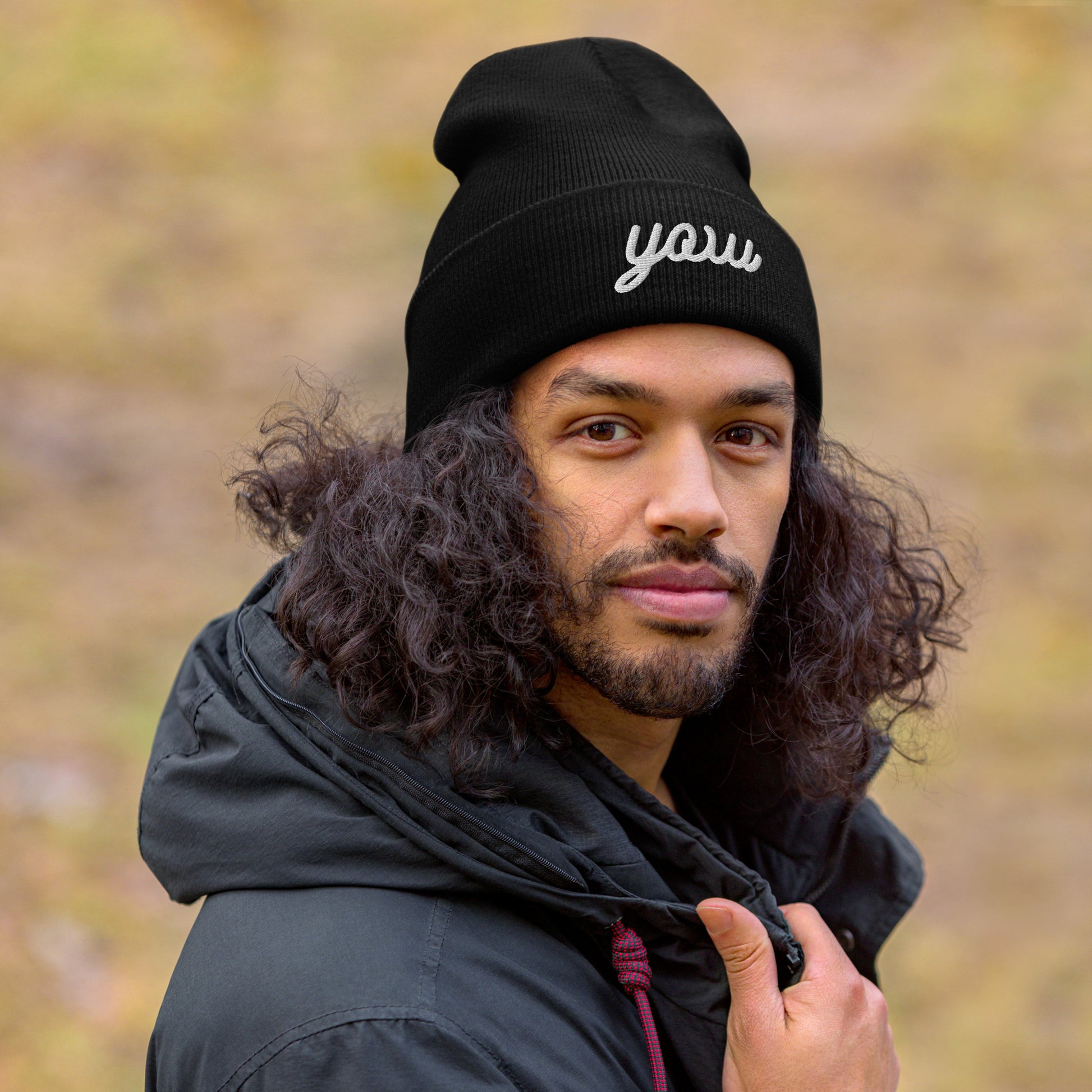 Vintage Script Beanie - White Embroidery • YOW Ottawa • YHM Designs - Image 05