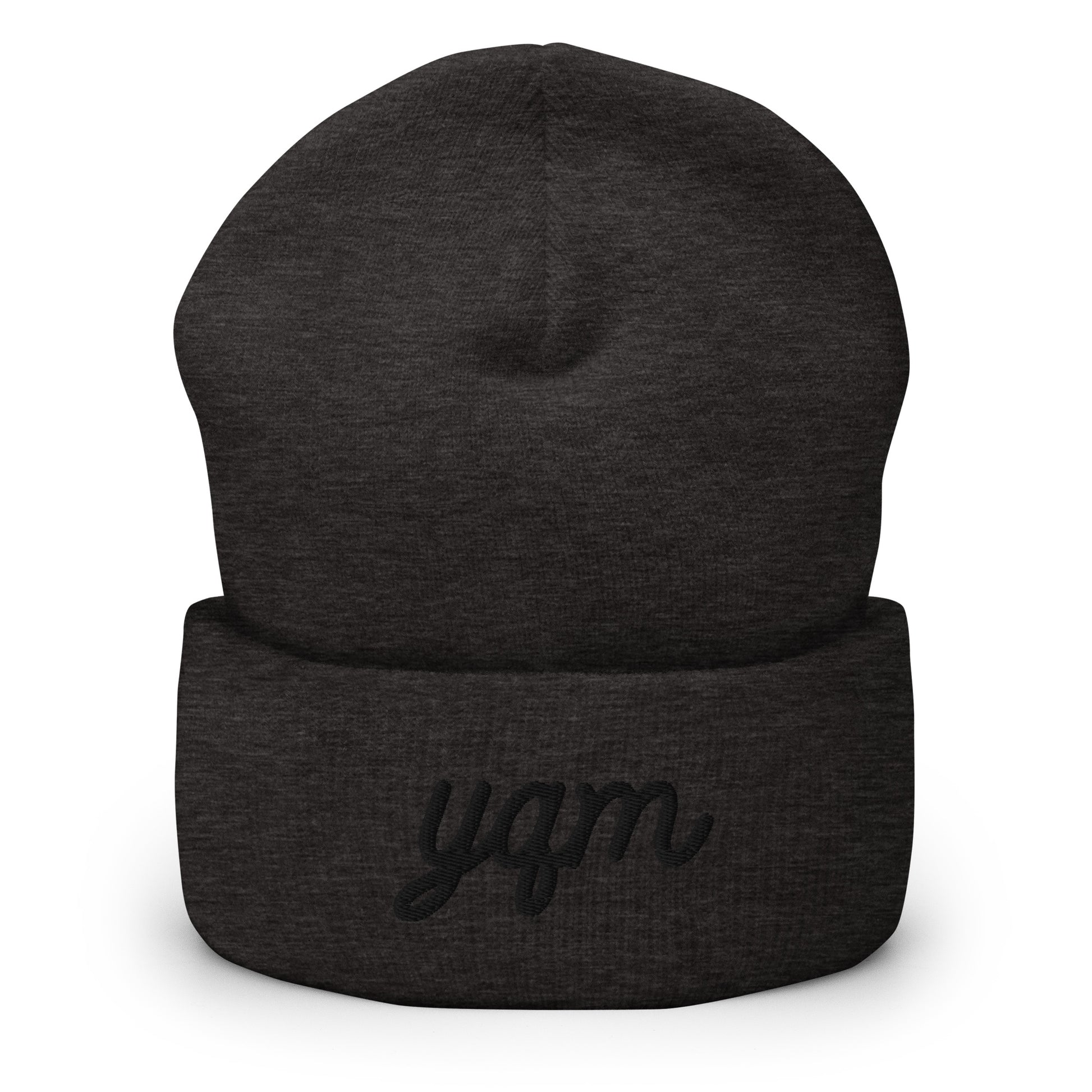 Vintage Script Beanie - Black Embroidery • YQM Moncton • YHM Designs - Image 02