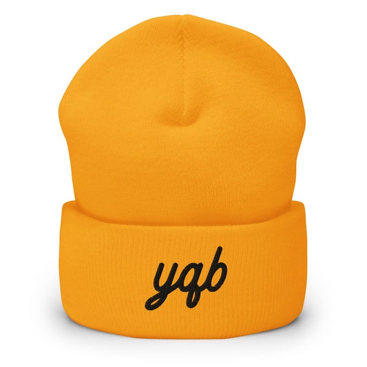 Vintage Script Beanie - Black Embroidery • YQB Quebec City • YHM Designs - Image 01