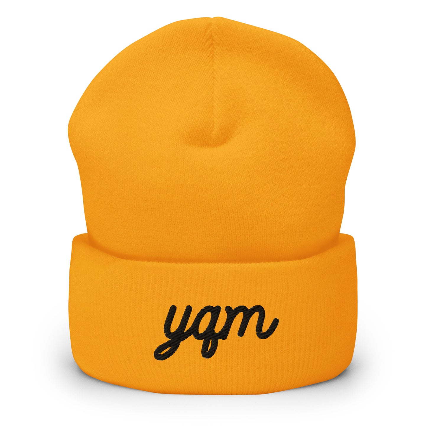 Vintage Script Beanie - Black Embroidery • YQM Moncton • YHM Designs - Image 01