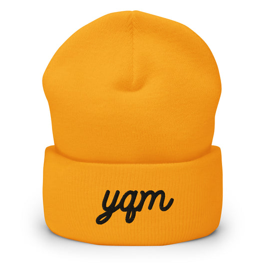 Vintage Script Beanie - Black Embroidery • YQM Moncton • YHM Designs - Image 01