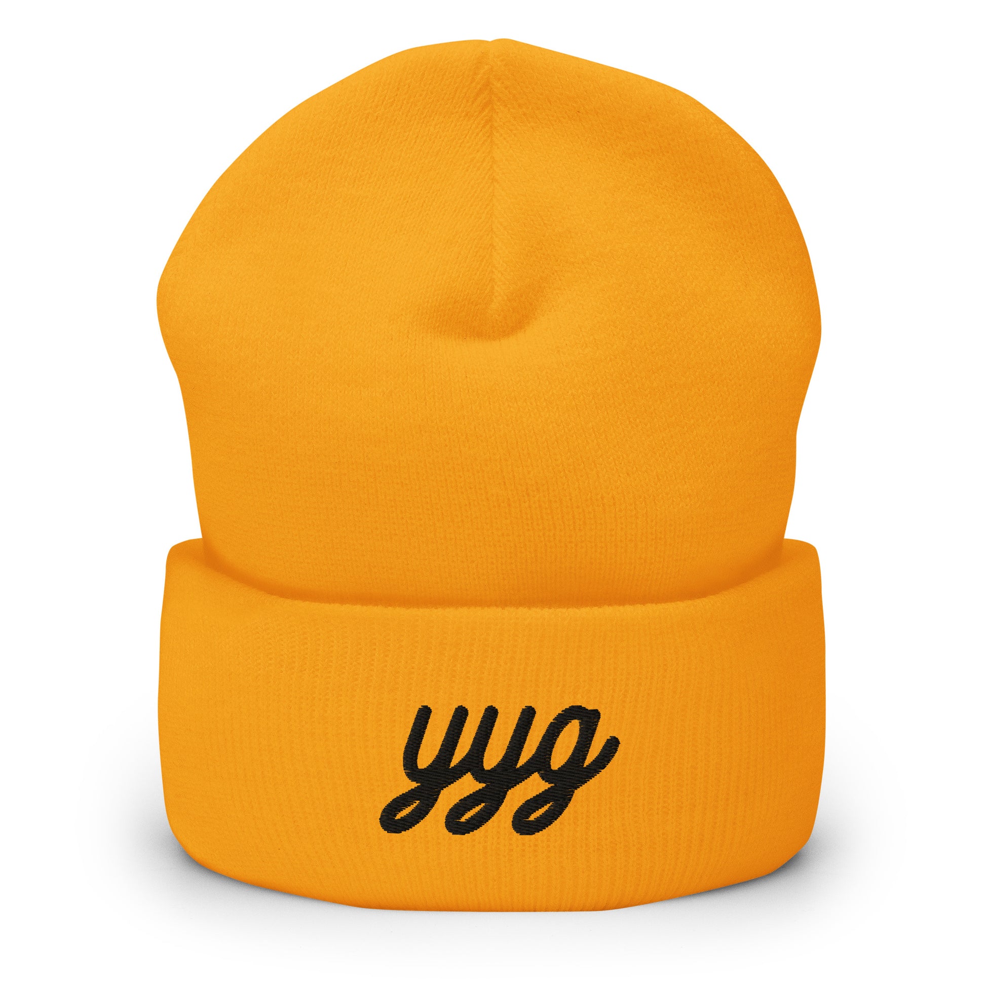 Vintage Script Beanie - Black Embroidery • YYG Charlottetown • YHM Designs - Image 01
