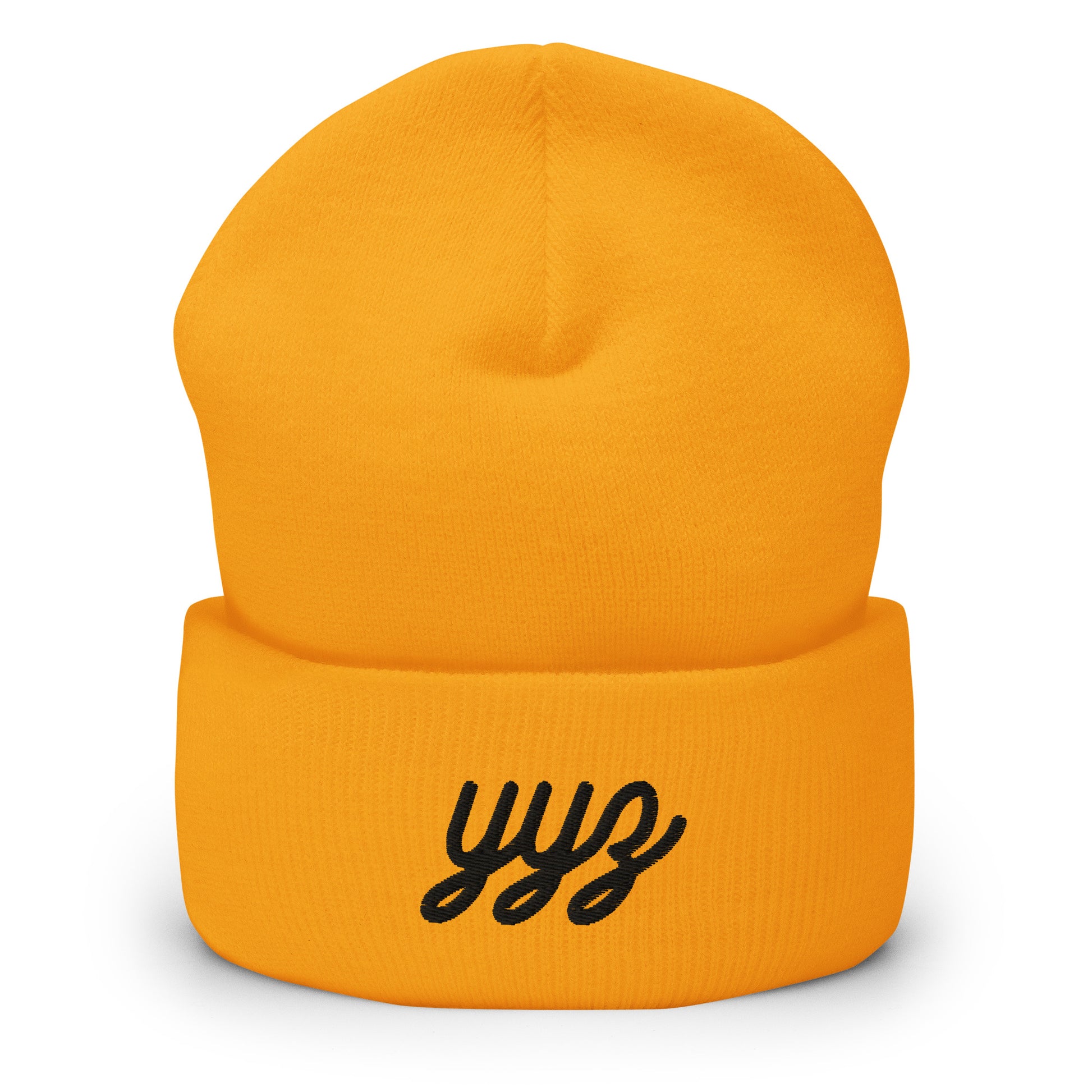 Vintage Script Beanie - Black Embroidery • YYZ Toronto • YHM Designs - Image 01