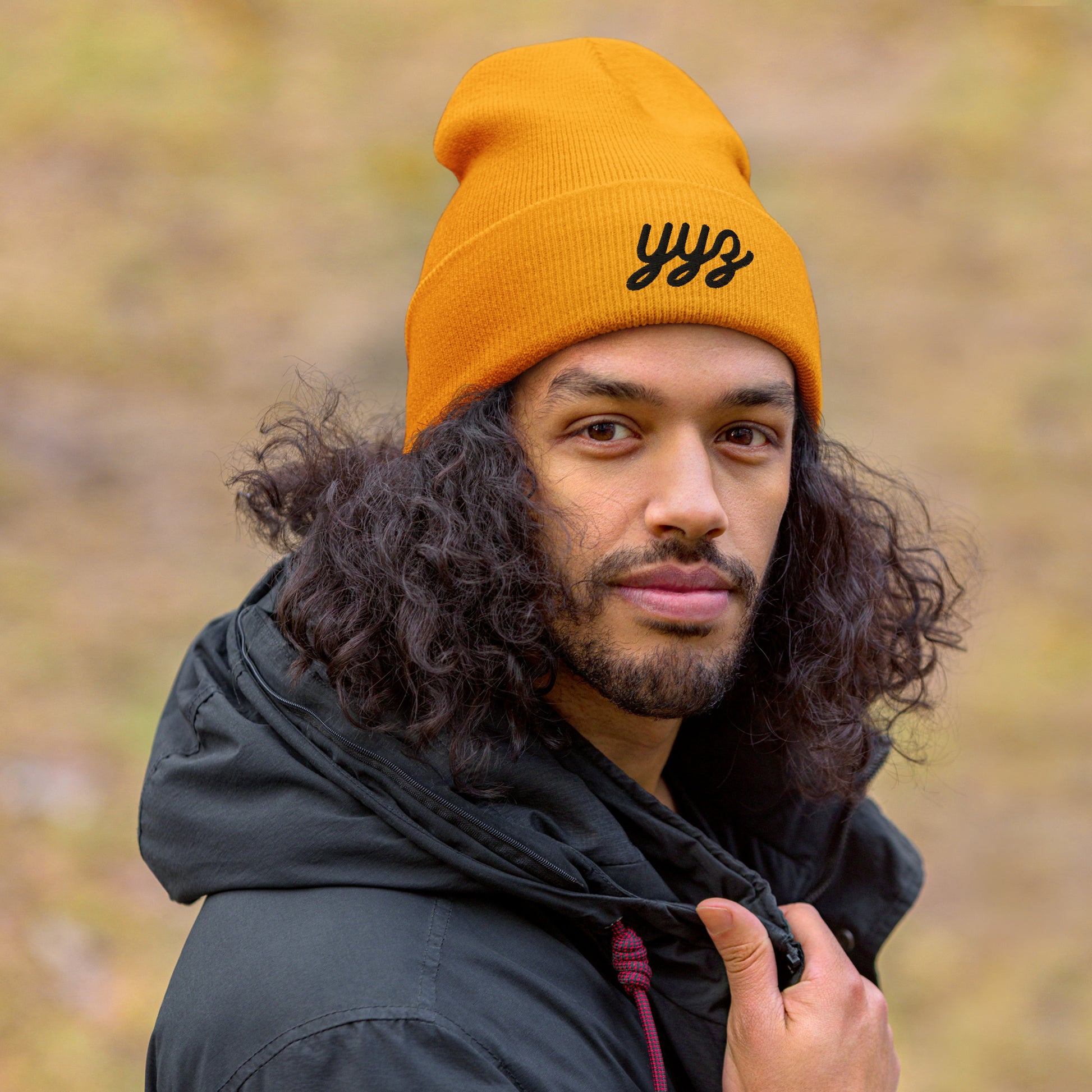 Vintage Script Beanie - Black Embroidery • YYZ Toronto • YHM Designs - Image 06