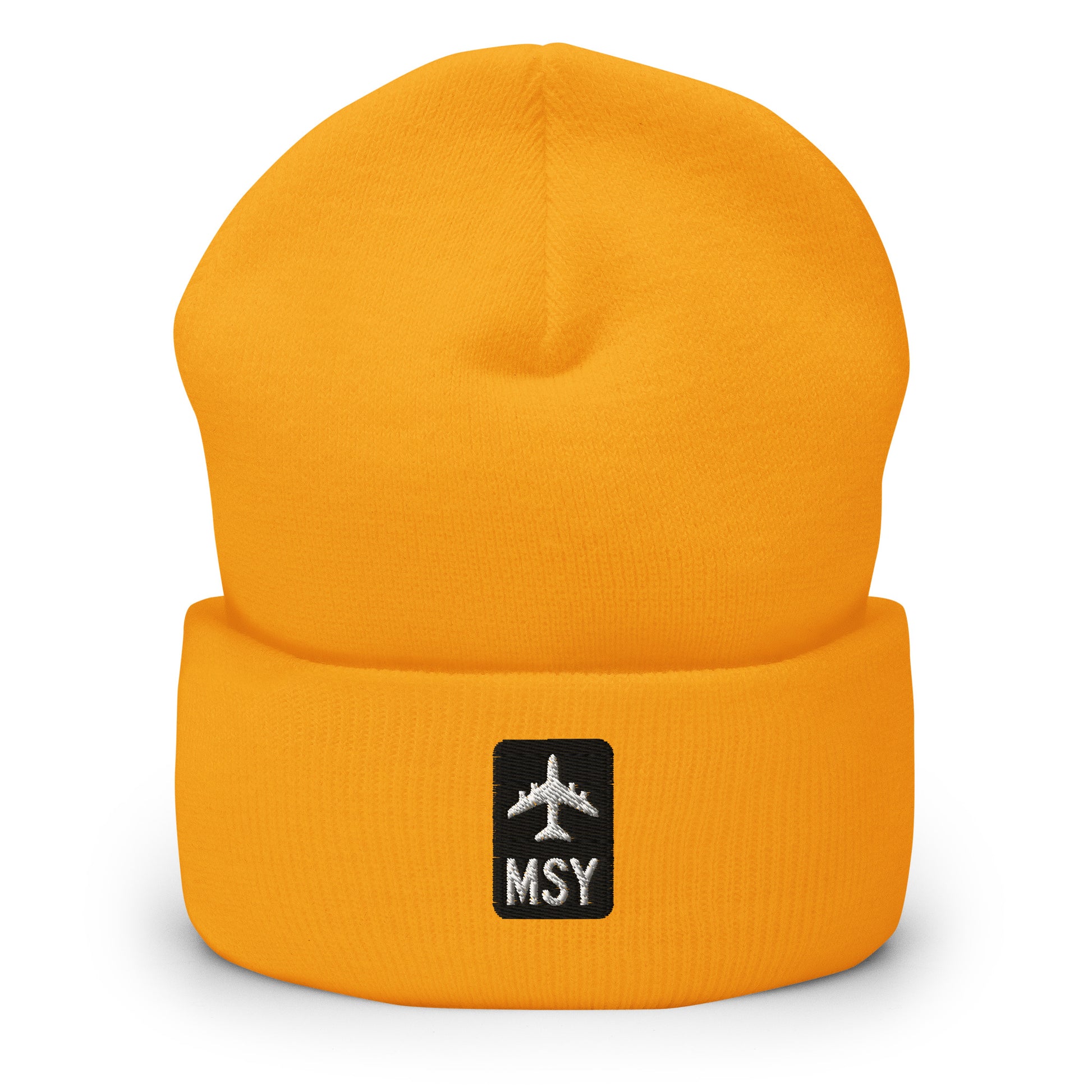 Jetliner Cuffed Beanie • Black/White • MSY New Orleans • YHM Designs - Image 10