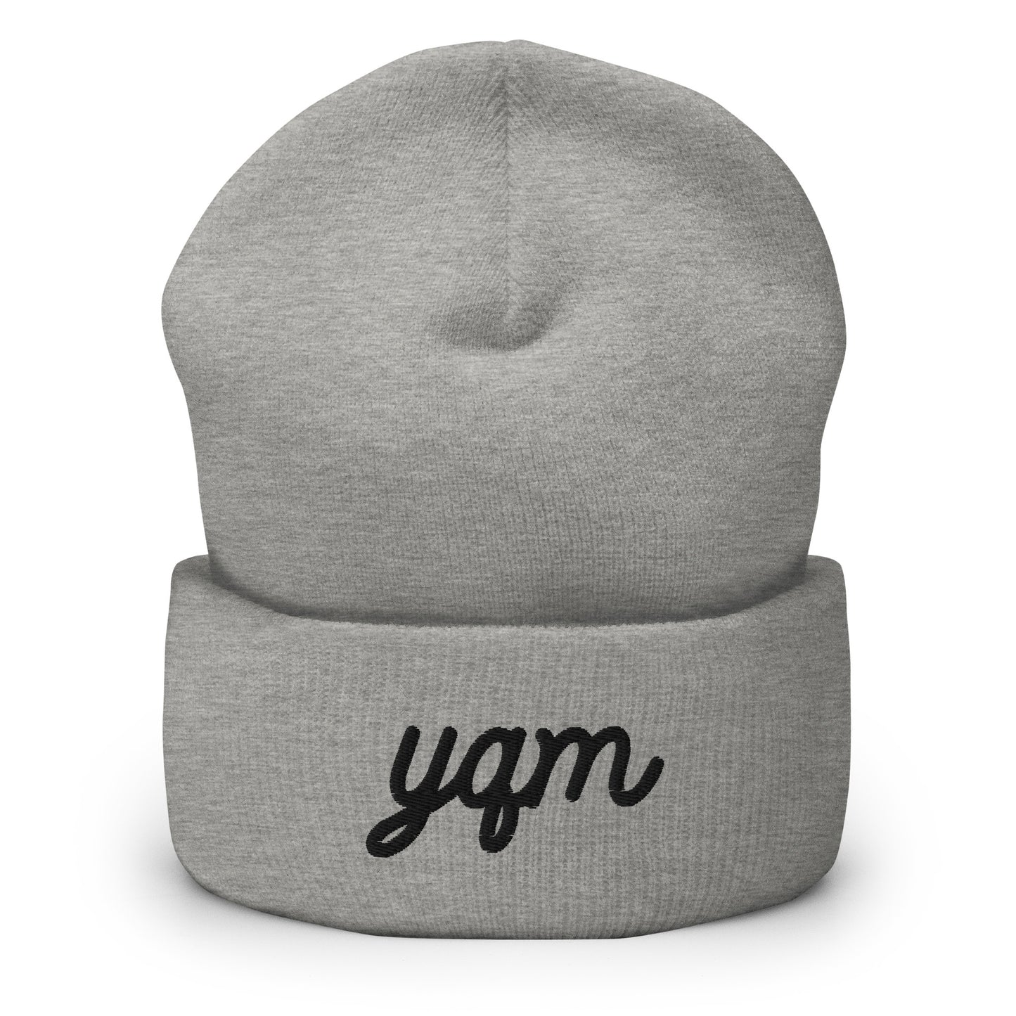 Vintage Script Beanie - Black Embroidery • YQM Moncton • YHM Designs - Image 03