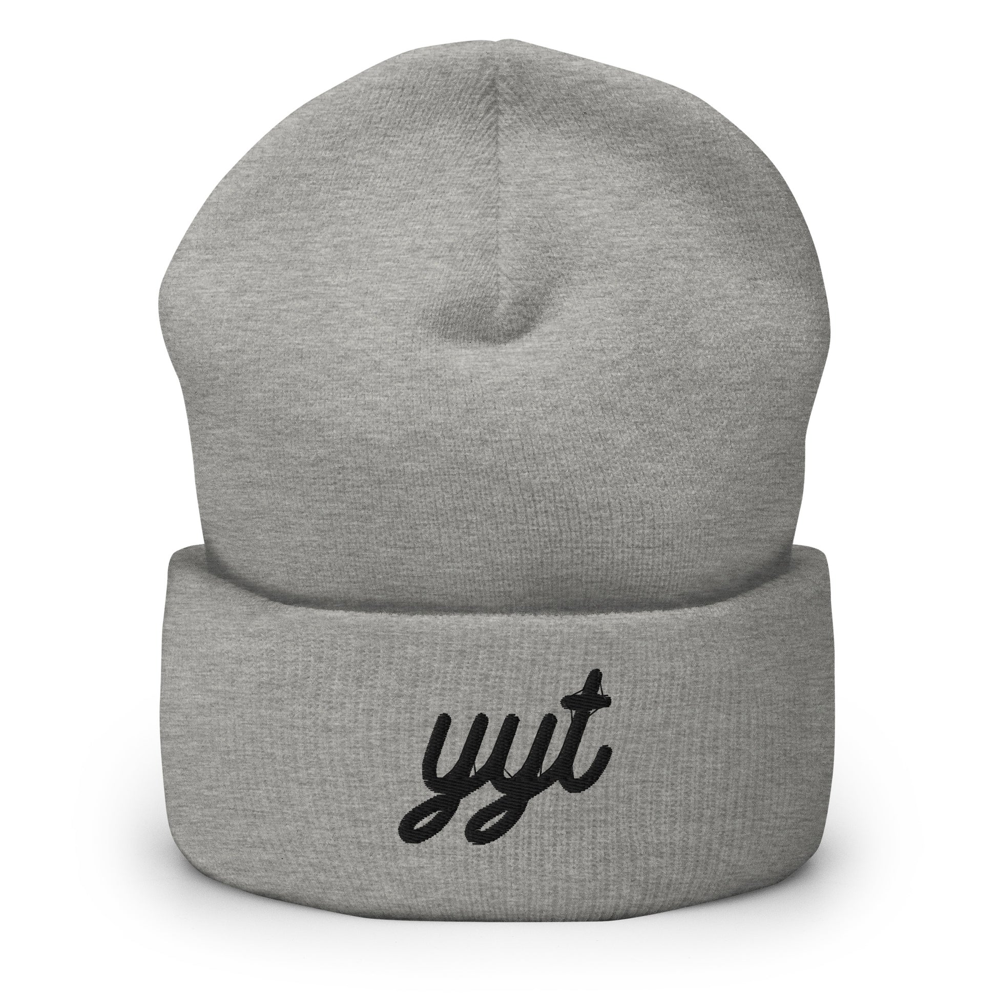 Vintage Script Beanie - Black Embroidery • YYT St. John's • YHM Designs - Image 03