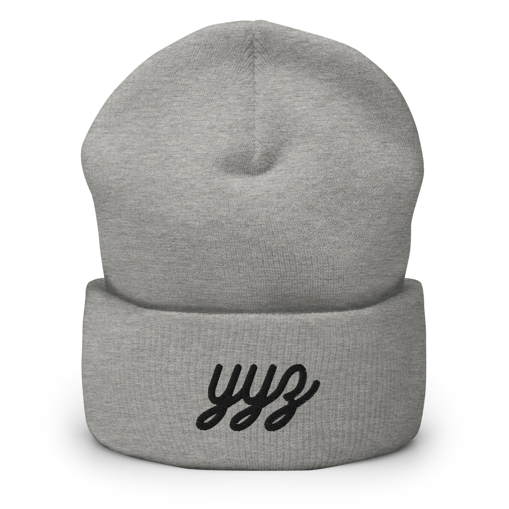 Vintage Script Beanie - Black Embroidery • YYZ Toronto • YHM Designs - Image 03