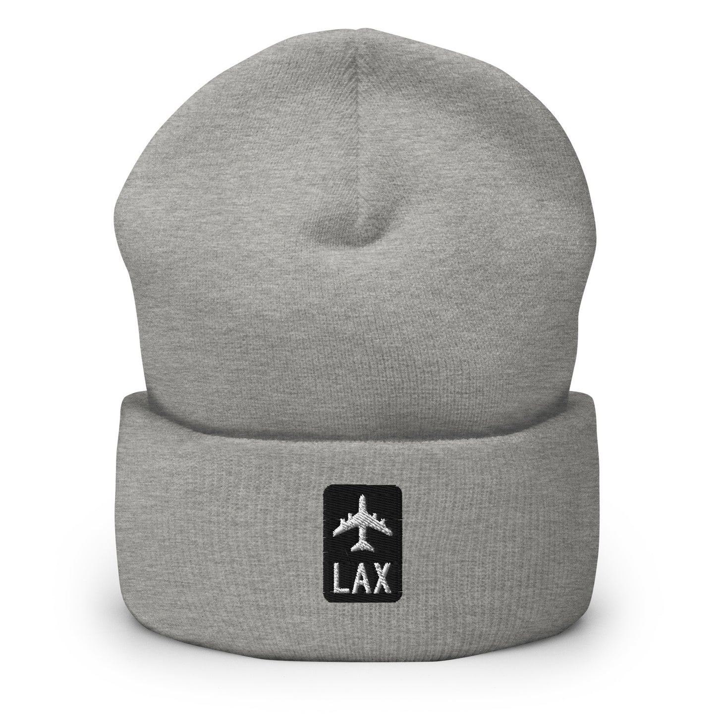 Jetliner Cuffed Beanie • Black/White • LAX Los Angeles Souvenir • YHM Designs - Image 09