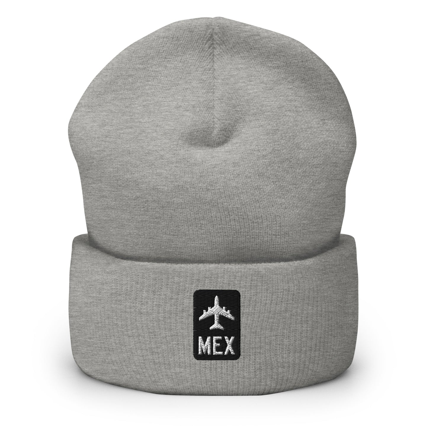 Jetliner Cuffed Beanie • Black/White • MEX Mexico City Souvenir • YHM Designs - Image 09