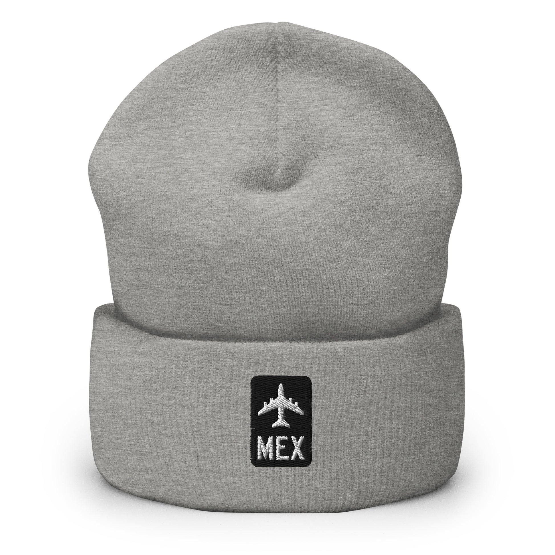 Jetliner Cuffed Beanie • Black/White • MEX Mexico City Souvenir • YHM Designs - Image 09