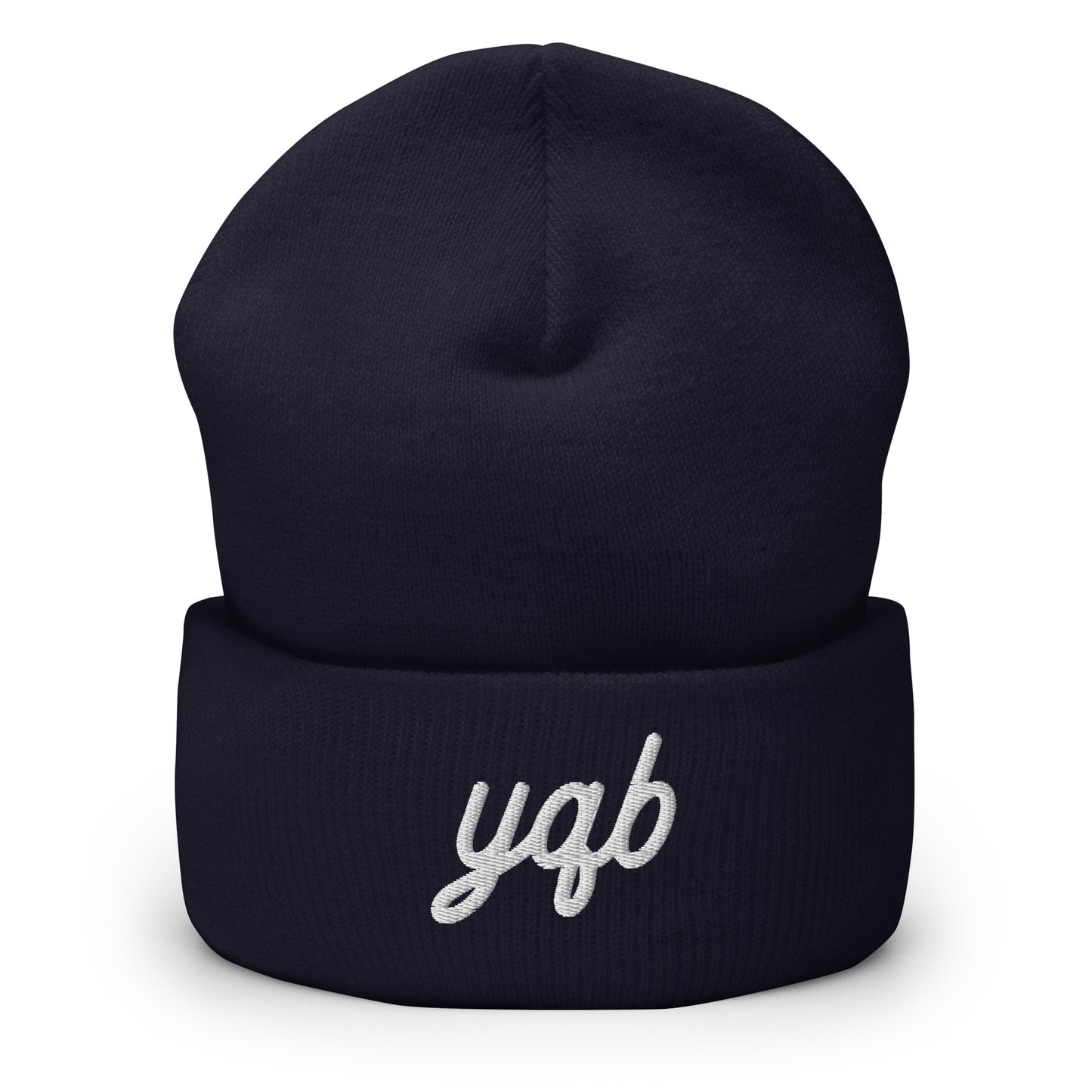 Vintage Script Beanie - White Embroidery • YQB Quebec City • YHM Designs - Image 02