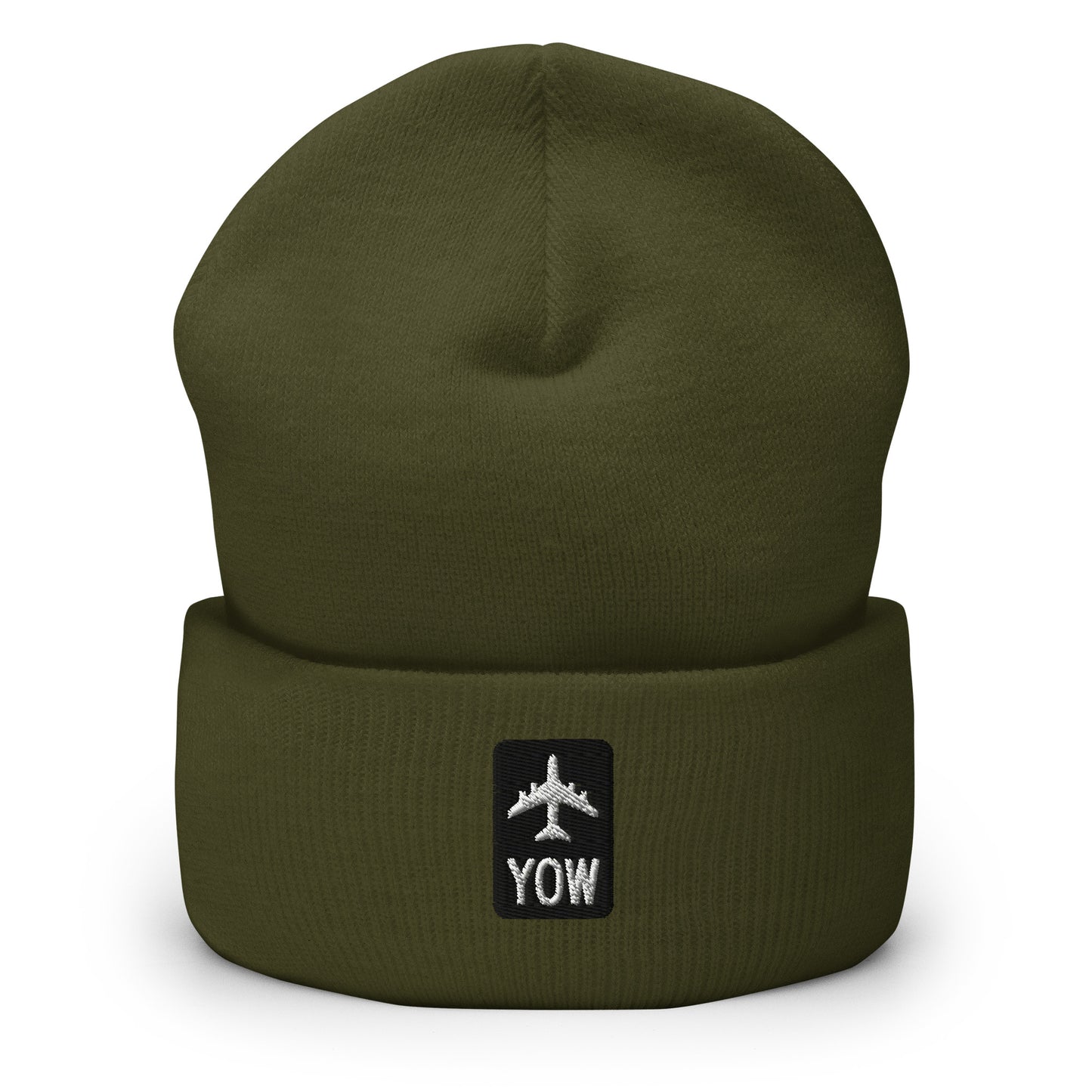 Jetliner Cuffed Beanie • Black/White • YOW Ottawa • YHM Designs - Image 07