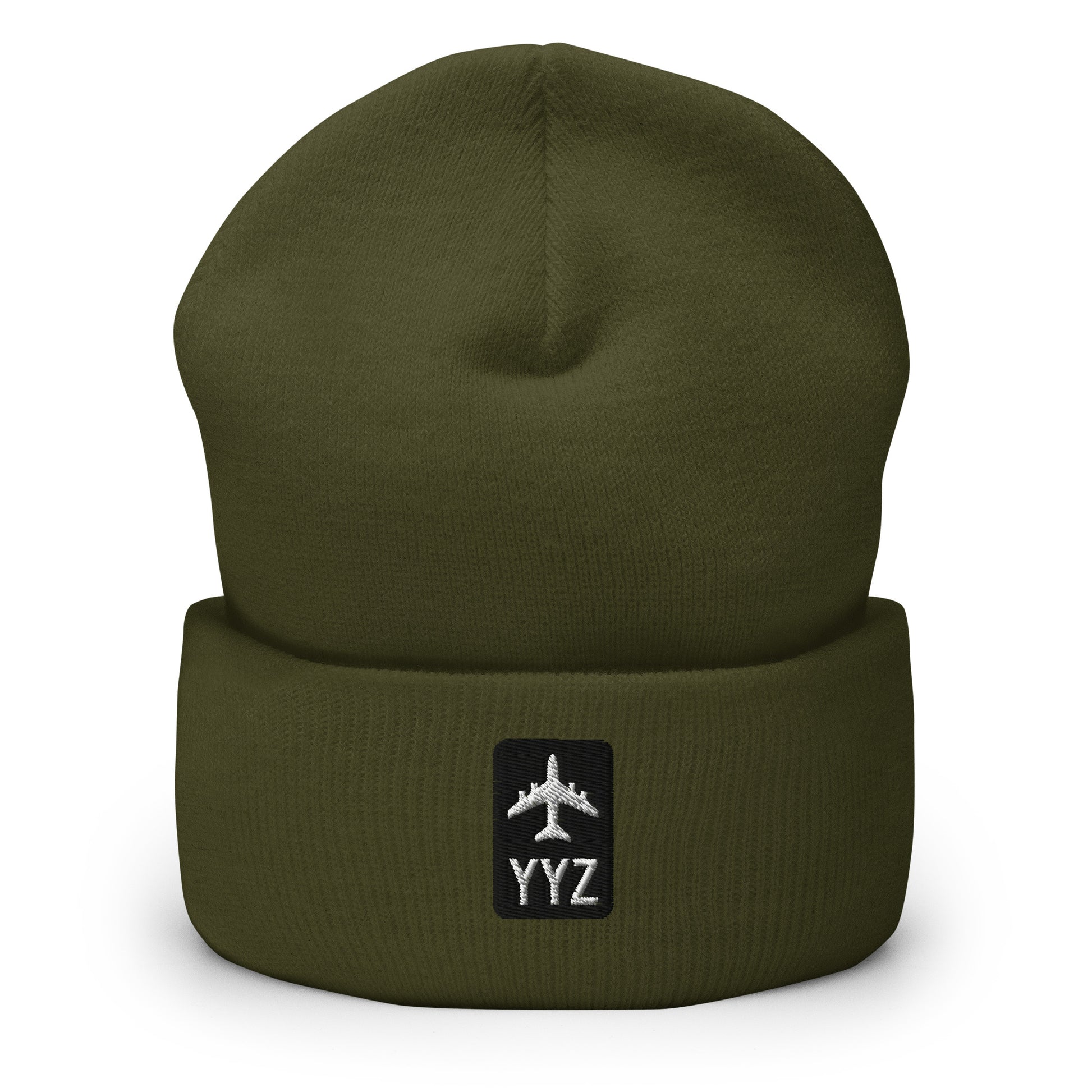 Jetliner Cuffed Beanie • Black/White • YYZ Toronto • YHM Designs - Image 07
