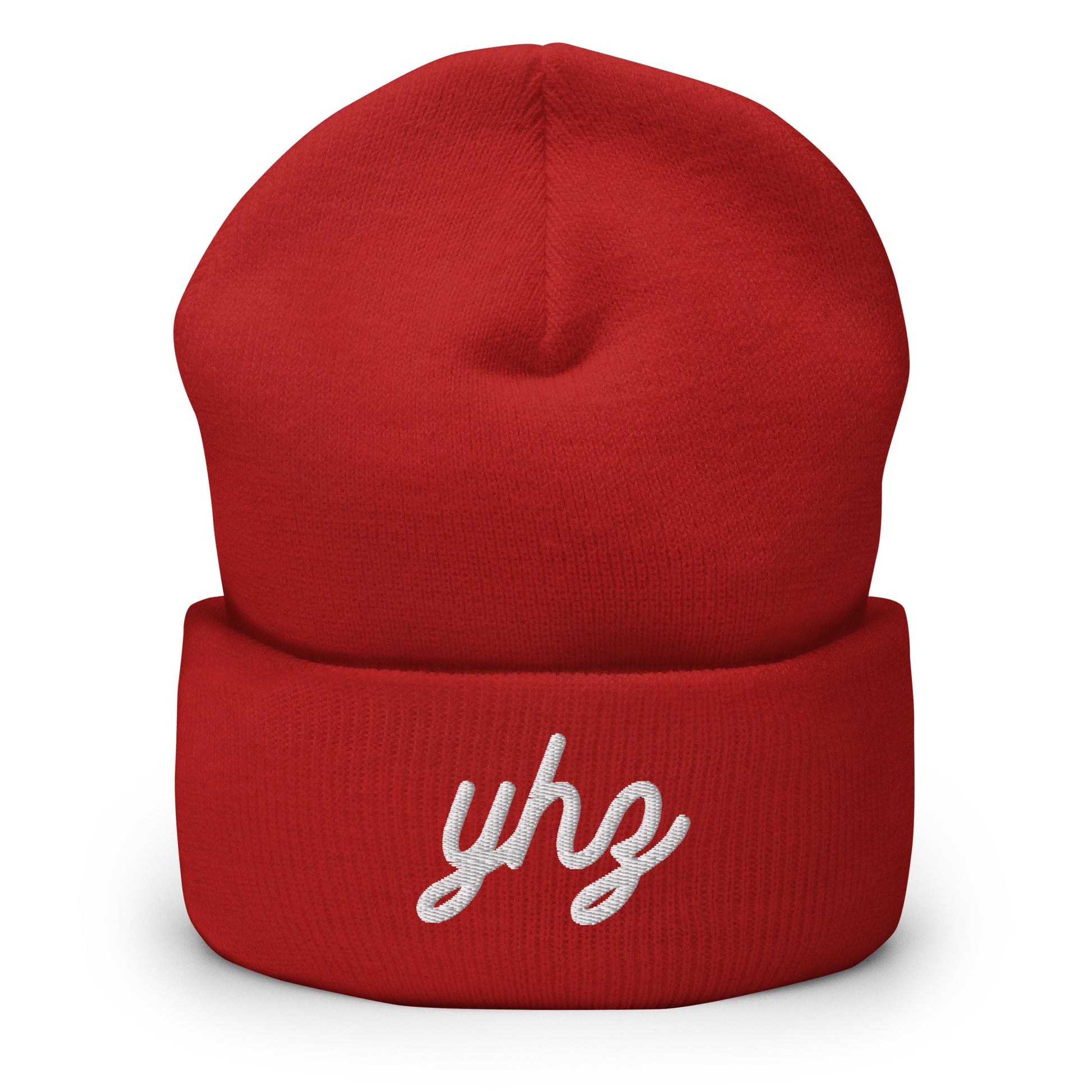 Vintage Script Beanie - White Embroidery • YHZ Halifax • YHM Designs - Image 03