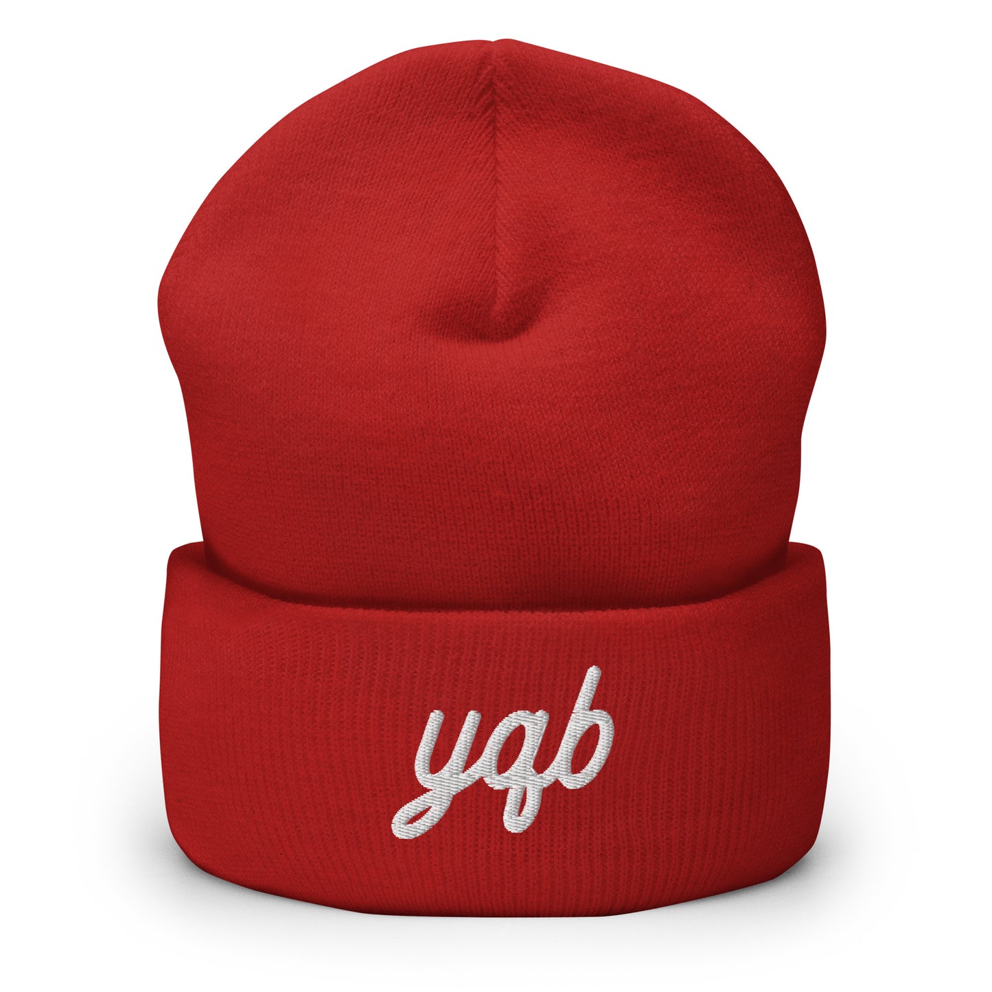 Vintage Script Beanie - White Embroidery • YQB Quebec City • YHM Designs - Image 03
