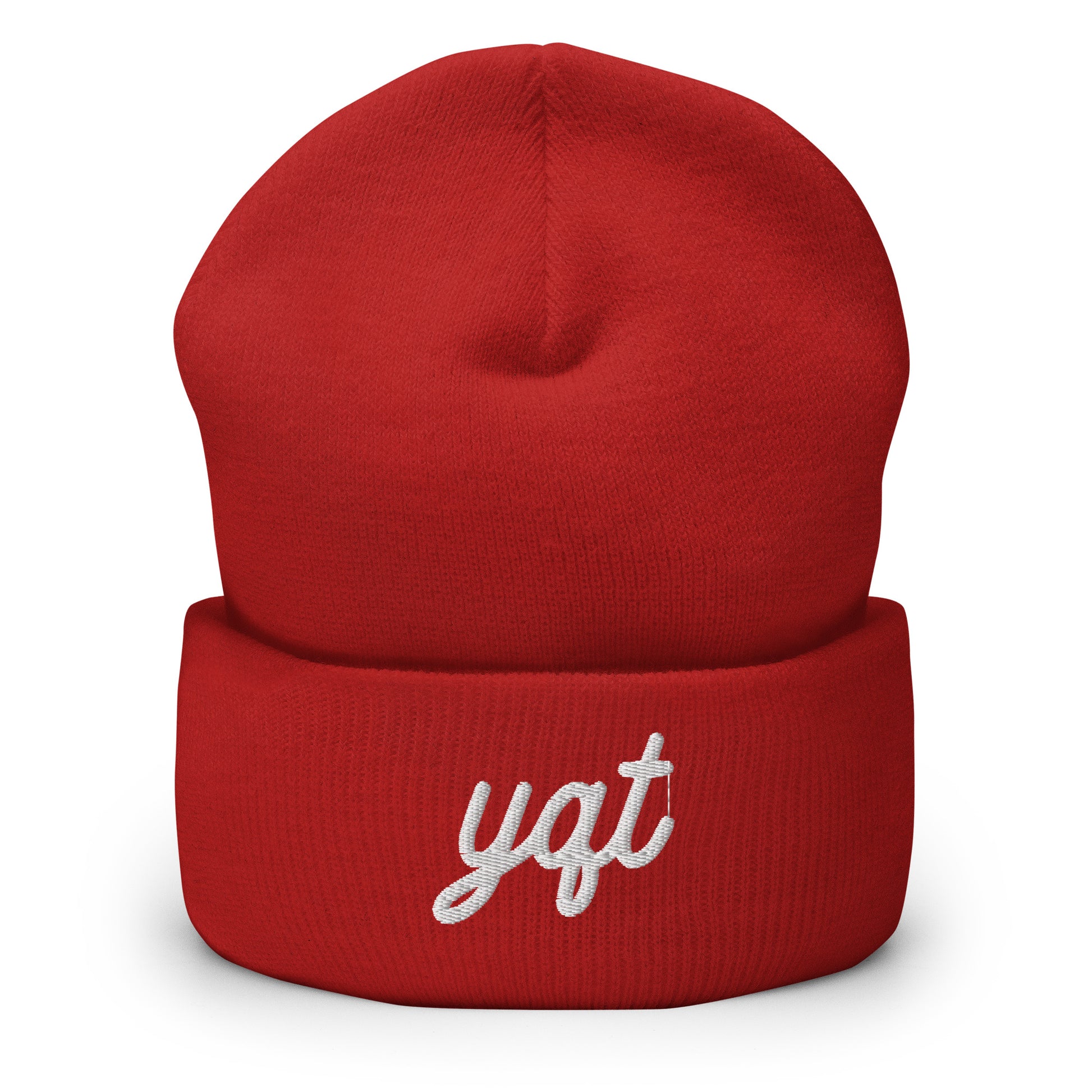 Vintage Script Beanie - White Embroidery • YQT Thunder Bay • YHM Designs - Image 03