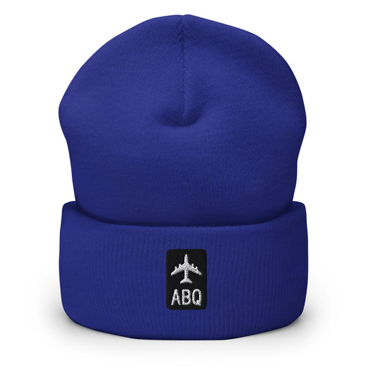 Jetliner Cuffed Beanie • Black/White • ABQ Albuquerque • YHM Designs - Image 01