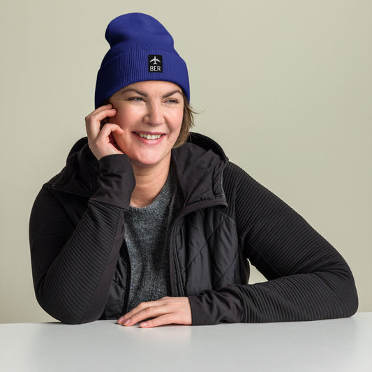 Jetliner Cuffed Beanie • Black/White • BER Berlin • YHM Designs - Image 02
