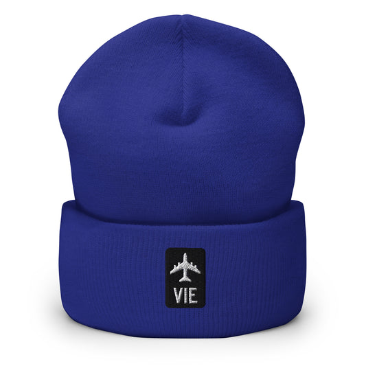 Jetliner Cuffed Beanie • Black/White • VIE Vienna • YHM Designs - Image 01