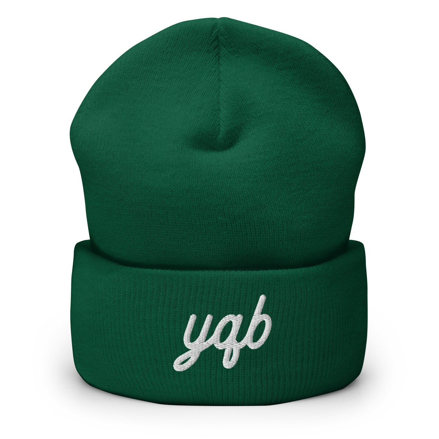 Vintage Script Beanie - White Embroidery • YQB Quebec City • YHM Designs - Image 04