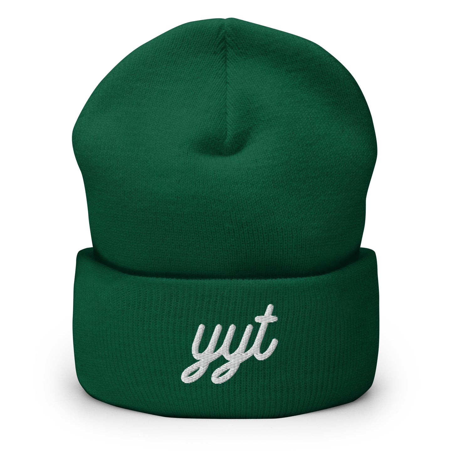 Vintage Script Beanie - White Embroidery • YYT St. John's • YHM Designs - Image 04