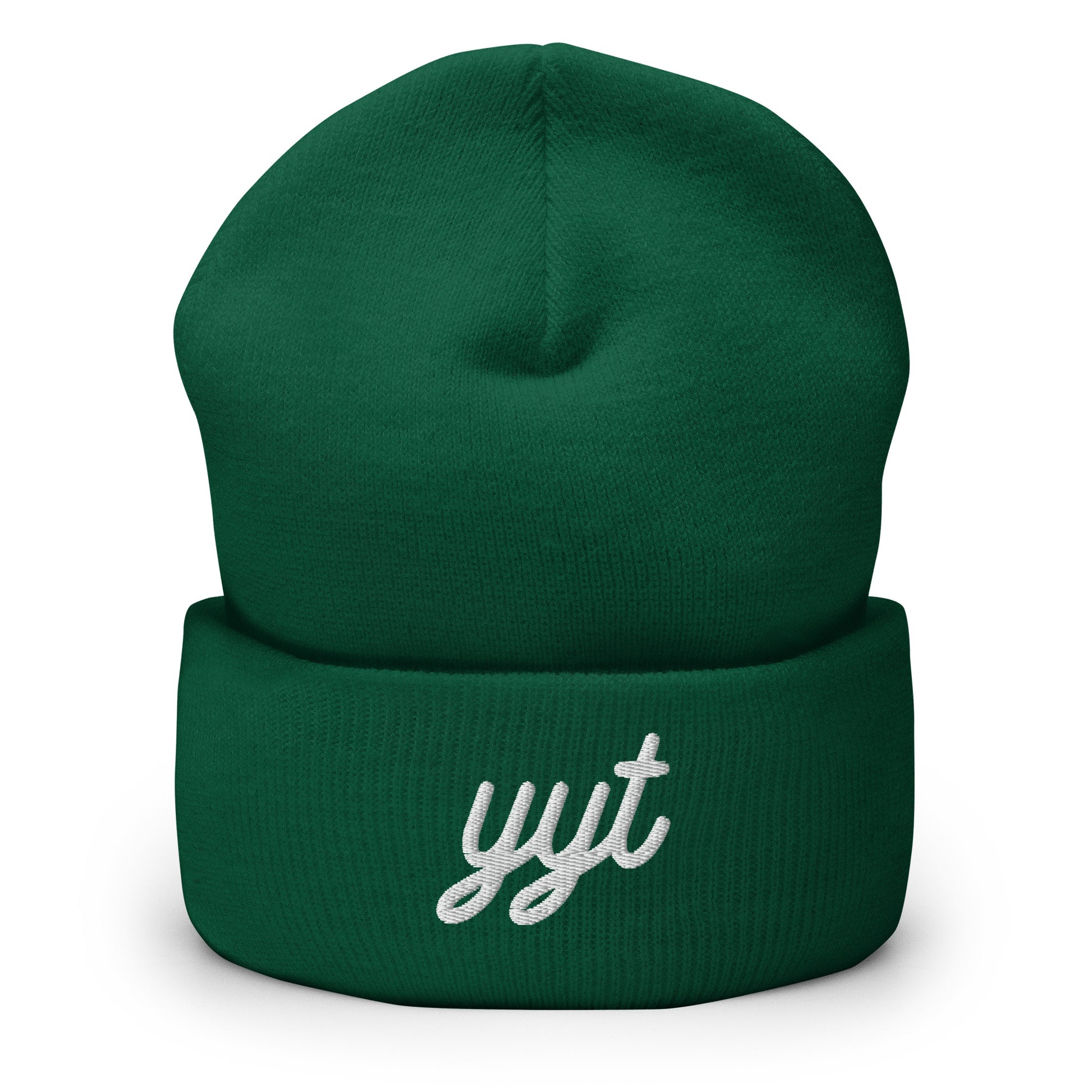 Vintage Script Beanie - White Embroidery • YYT St. John's • YHM Designs - Image 04