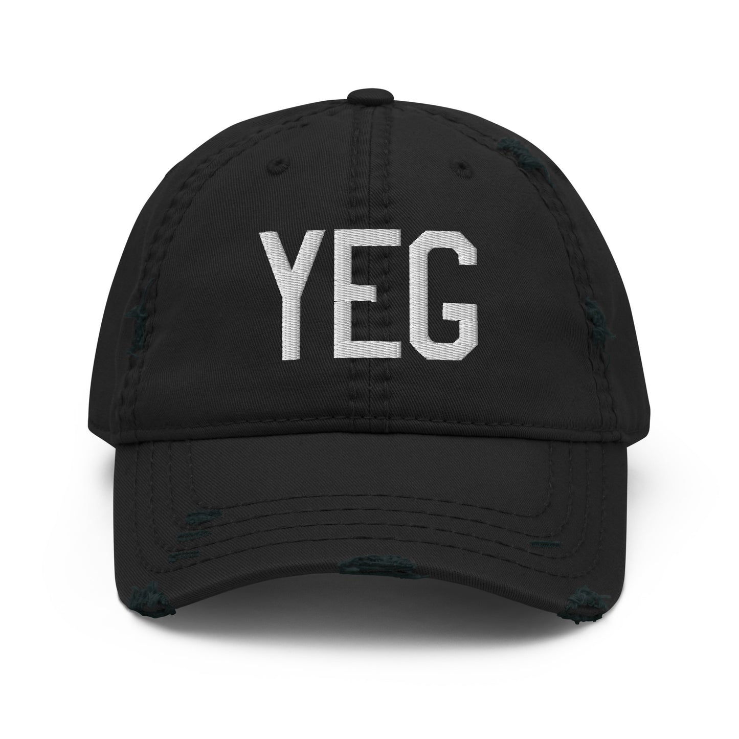 Airport Code Distressed Hat - White • YEG Edmonton • YHM Designs - Image 10