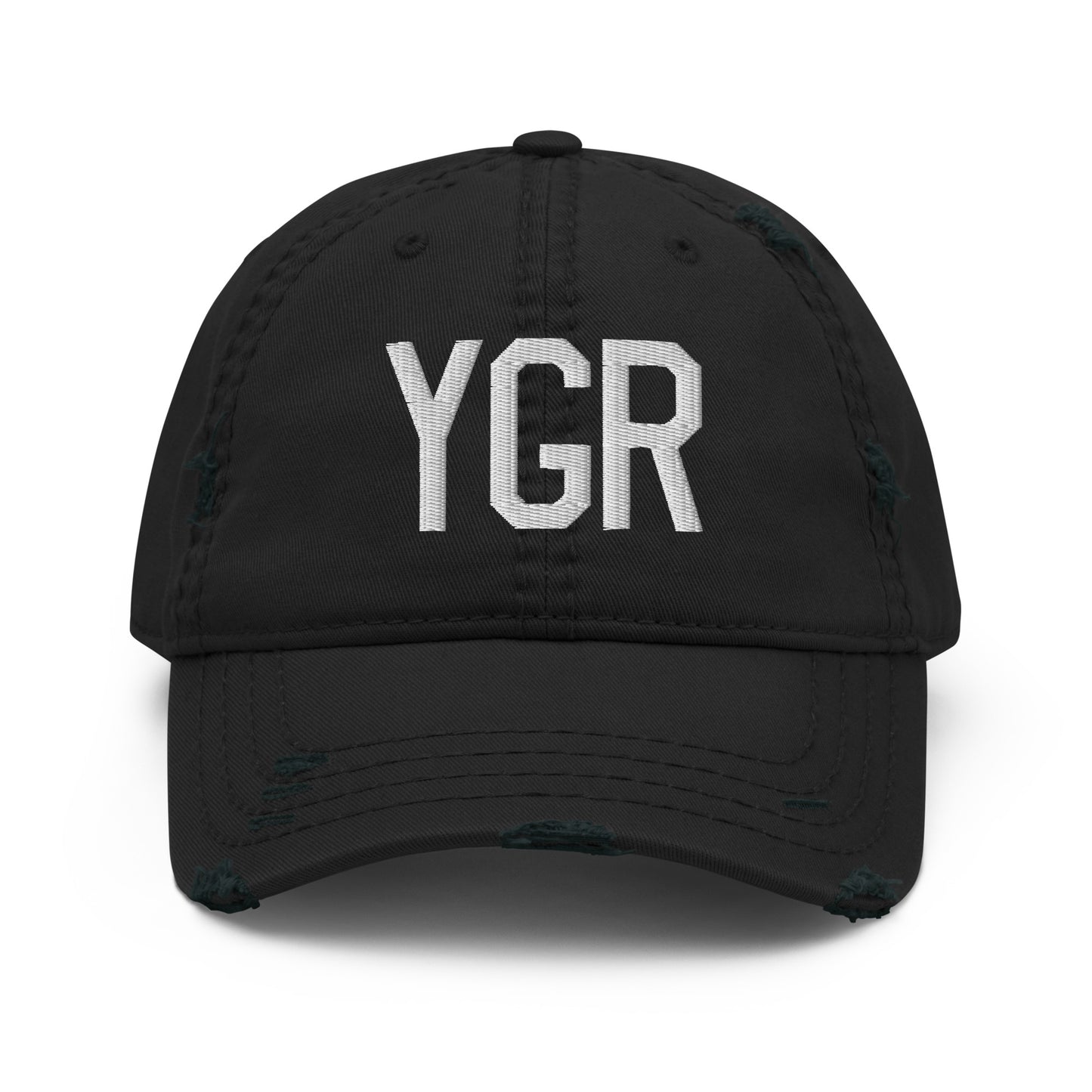 Airport Code Distressed Hat - White • YGR Îles-de-la-Madeleine • YHM Designs - Image 10