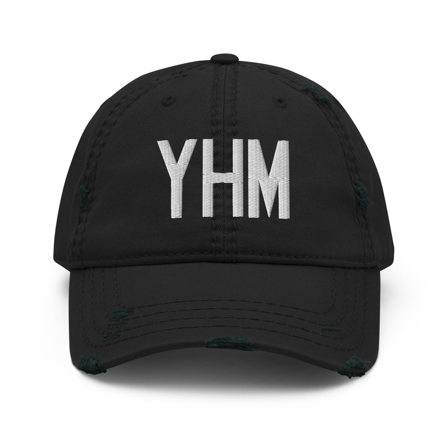 Airport Code Distressed Hat - White • YHM Hamilton • YHM Designs - Image 10