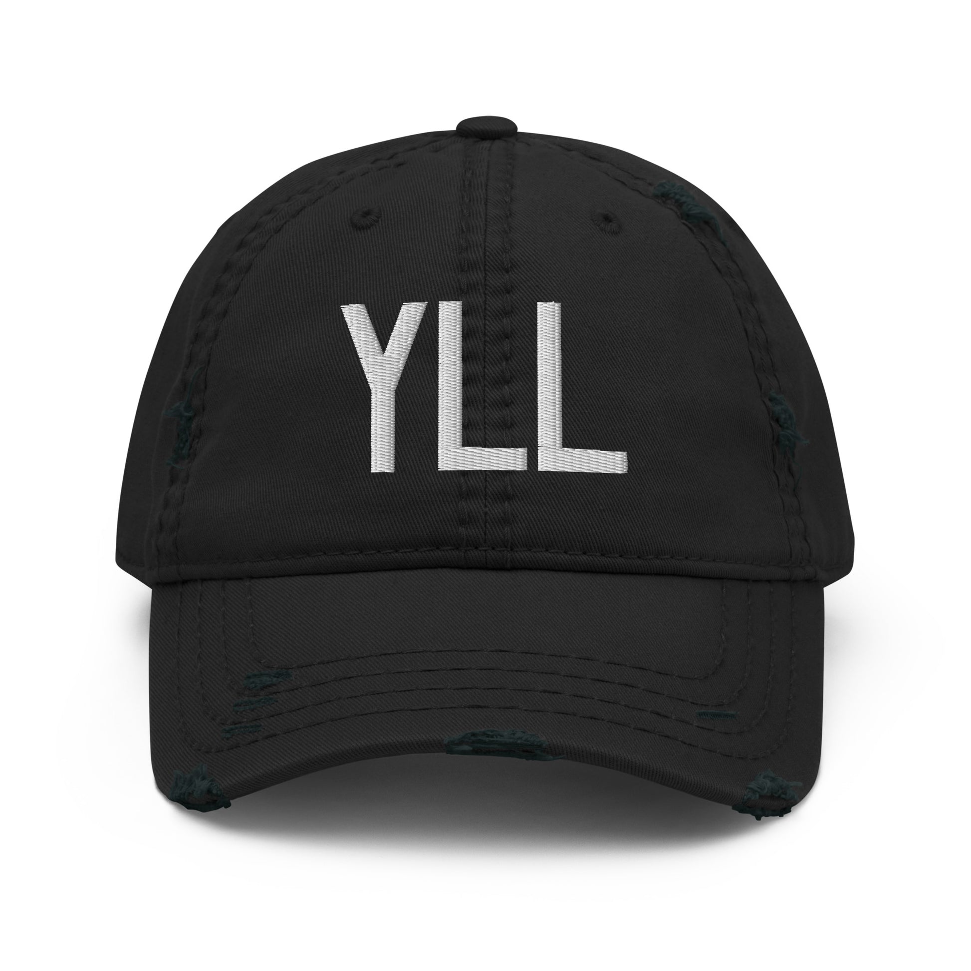 Airport Code Distressed Hat - White • YLL Lloydminster • YHM Designs - Image 10