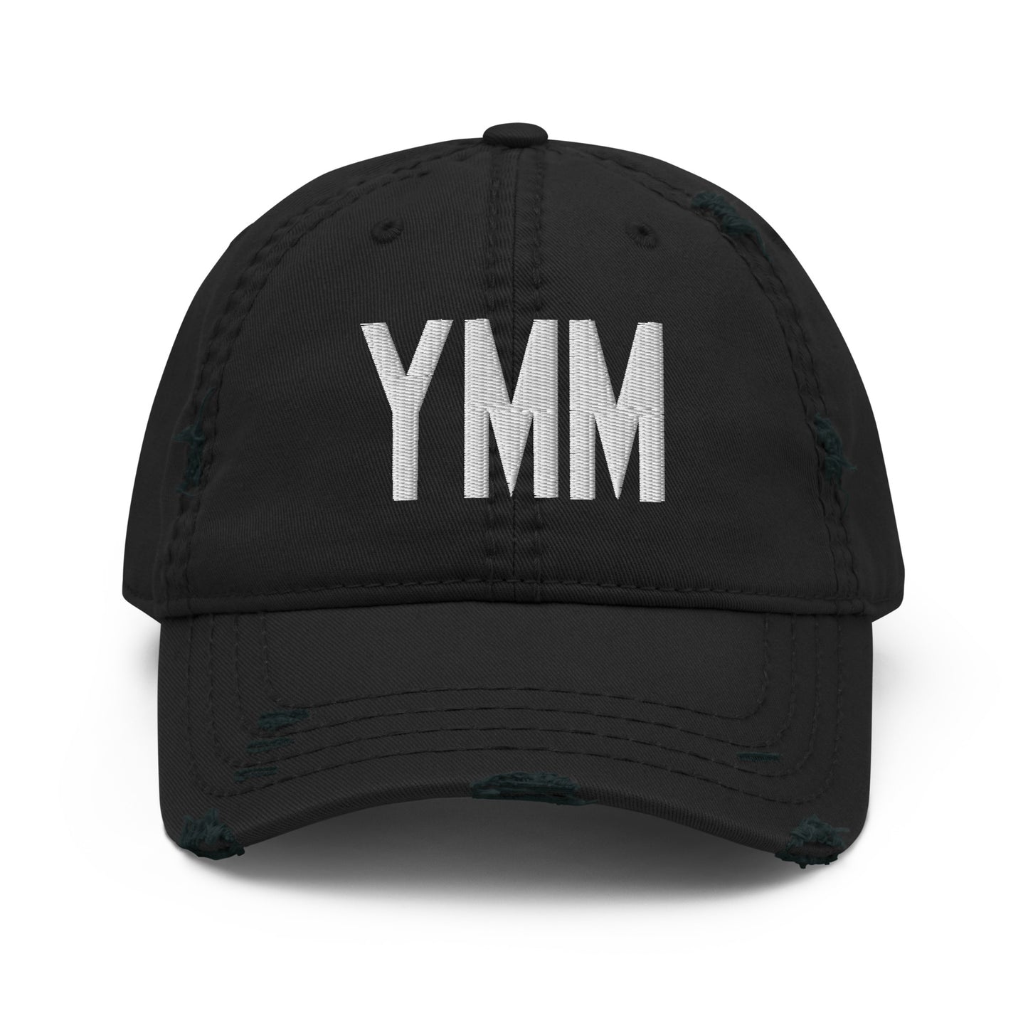 Airport Code Distressed Hat - White • YMM Fort McMurray • YHM Designs - Image 10