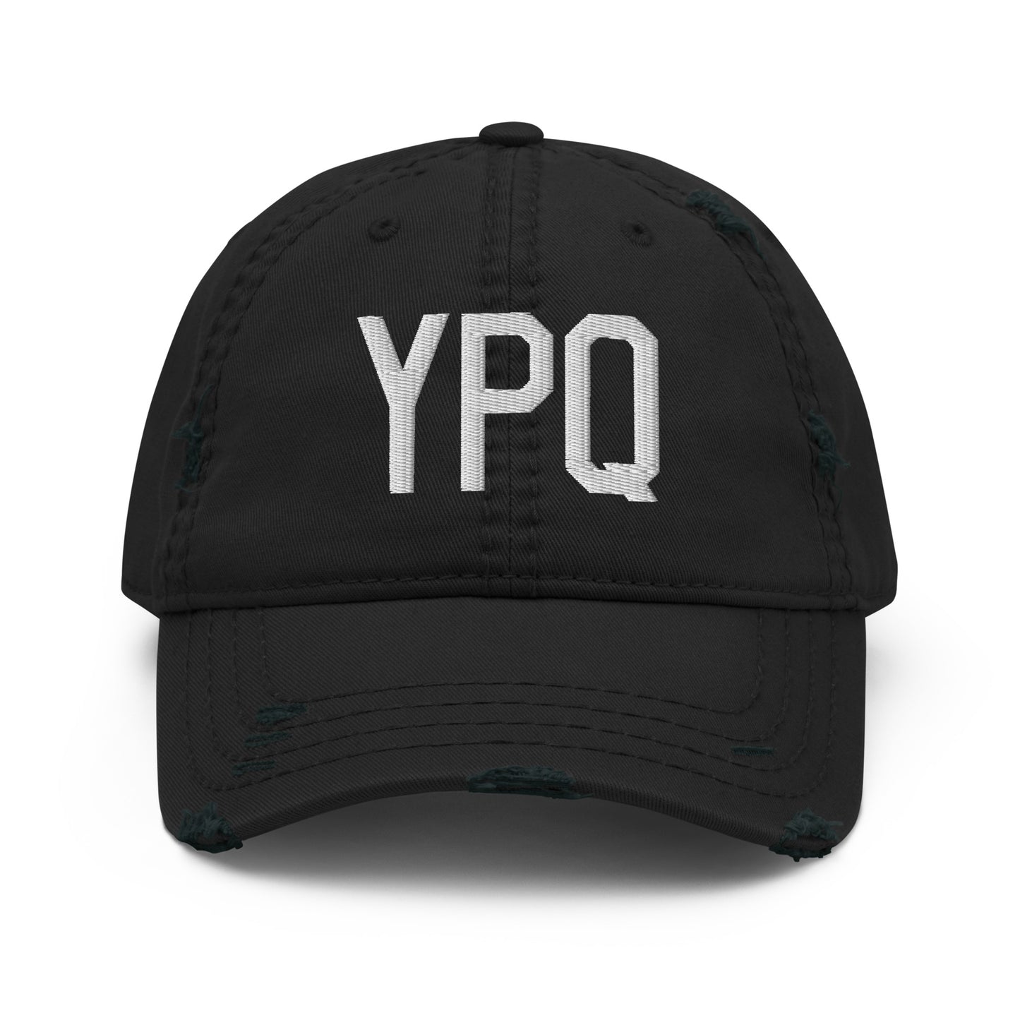 Airport Code Distressed Hat - White • YPQ Peterborough • YHM Designs - Image 10