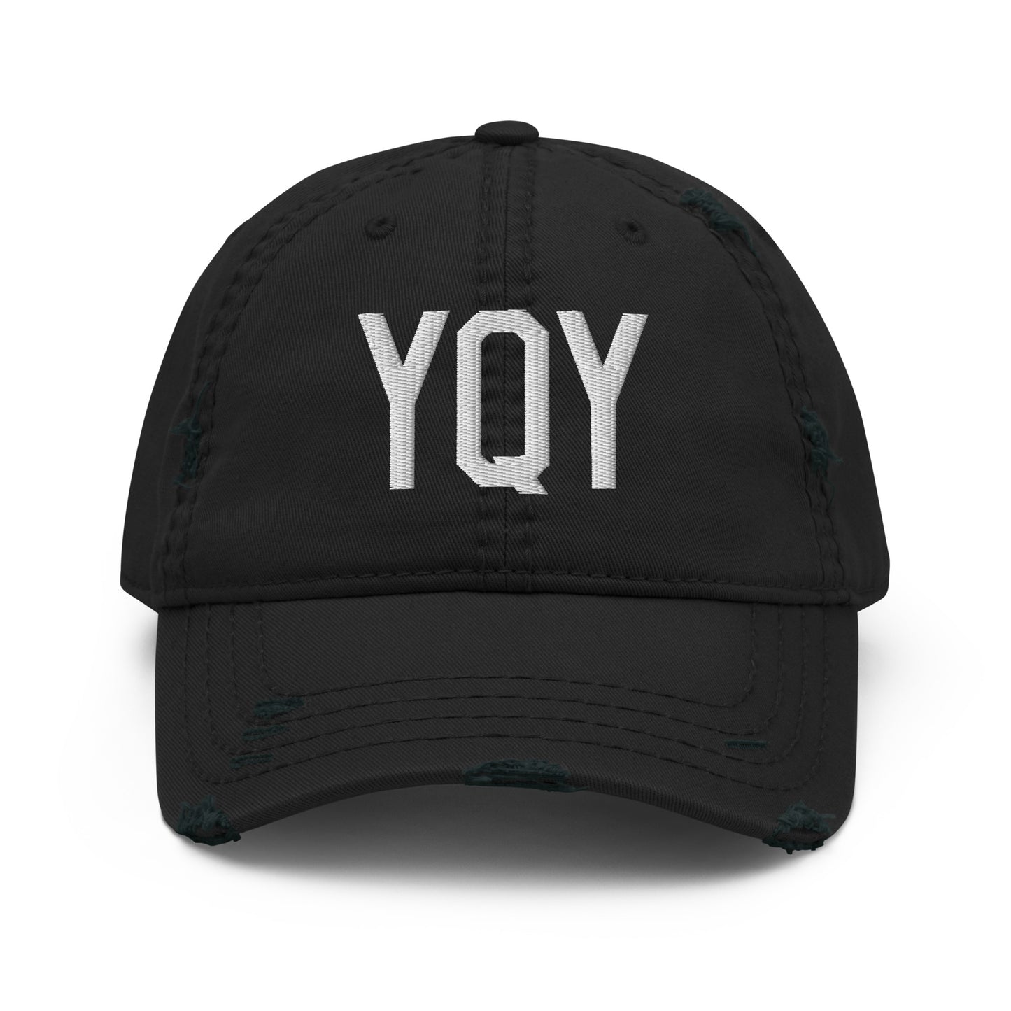 Airport Code Distressed Hat - White • YQY Sydney • YHM Designs - Image 10