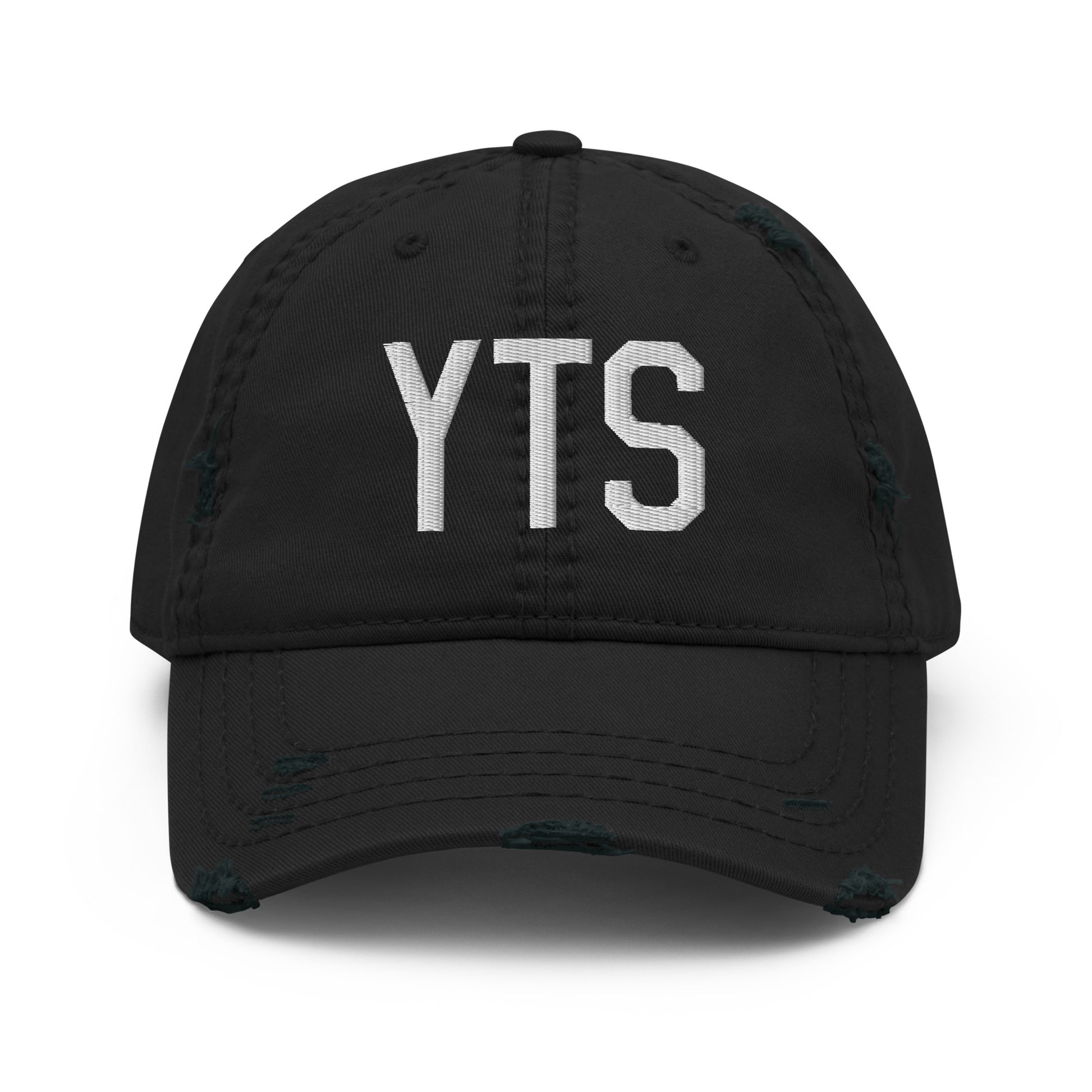 Airport Code Distressed Hat - White • YTS Timmins • YHM Designs - Image 10