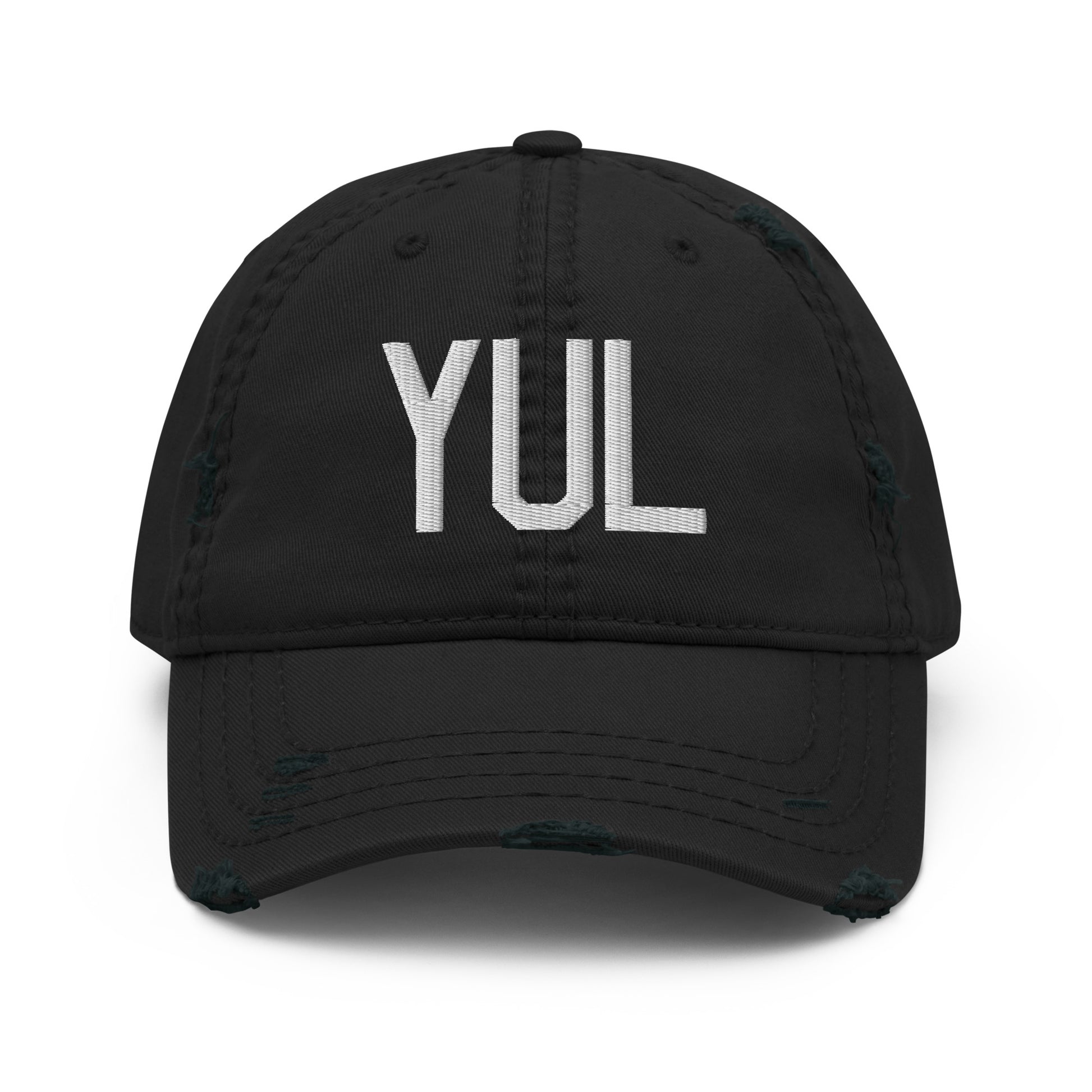 Airport Code Distressed Hat - White • YUL Montreal • YHM Designs - Image 10