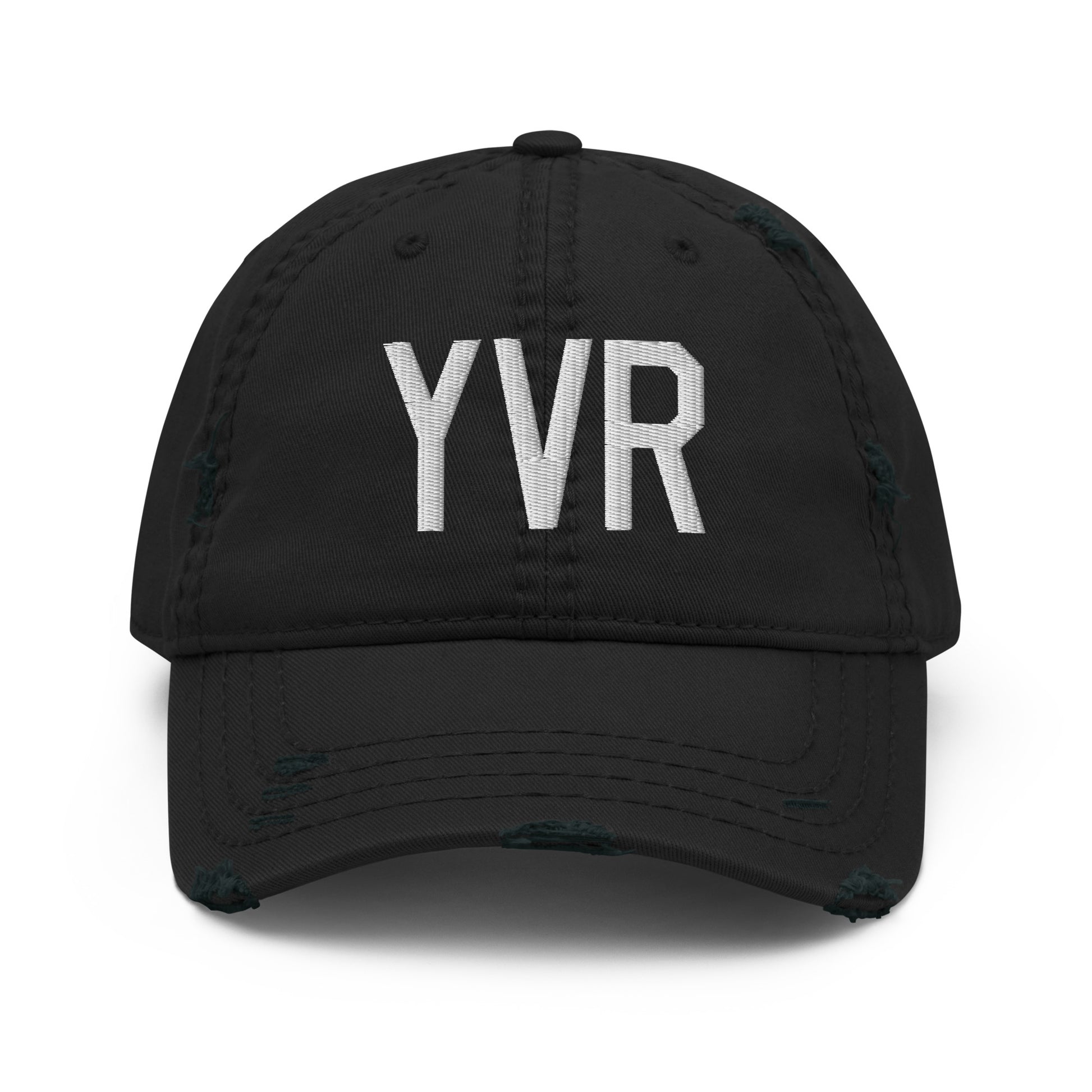 Airport Code Distressed Hat - White • YVR Vancouver • YHM Designs - Image 10